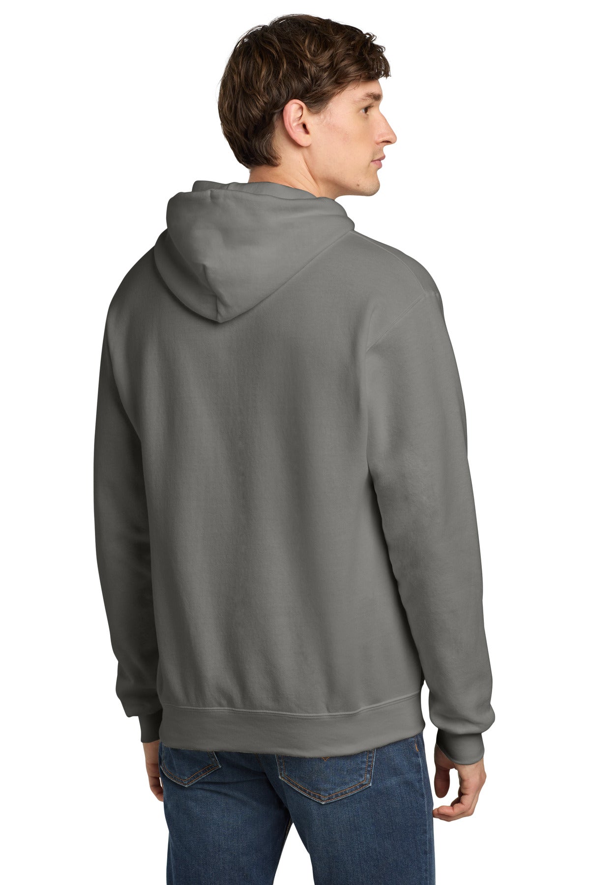 StoneGray Champion Powerblend Pullover Hoodie. S700