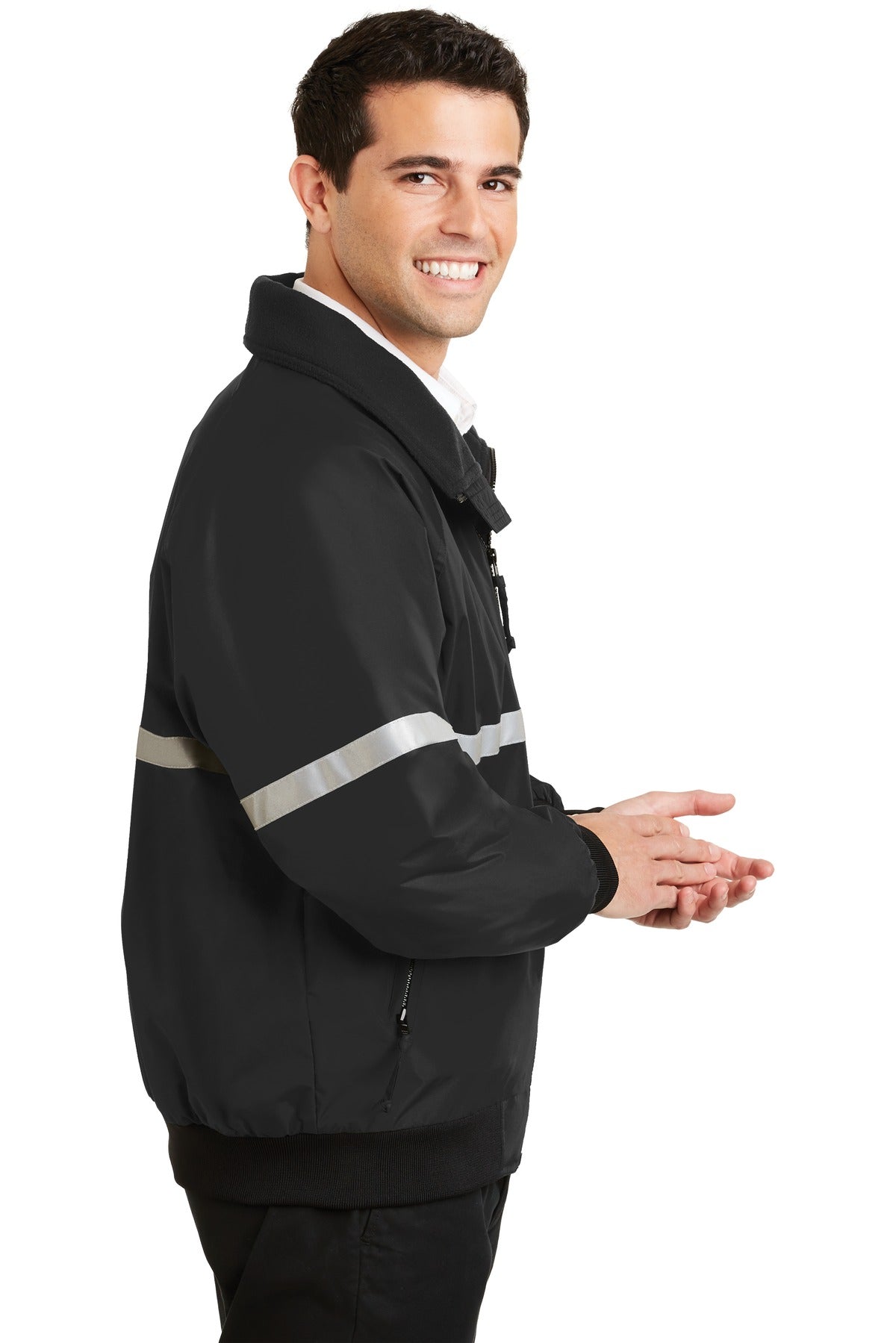 T Bk/T Bk/Refl Port Authority Challenger Jacket with Reflective Taping J754R