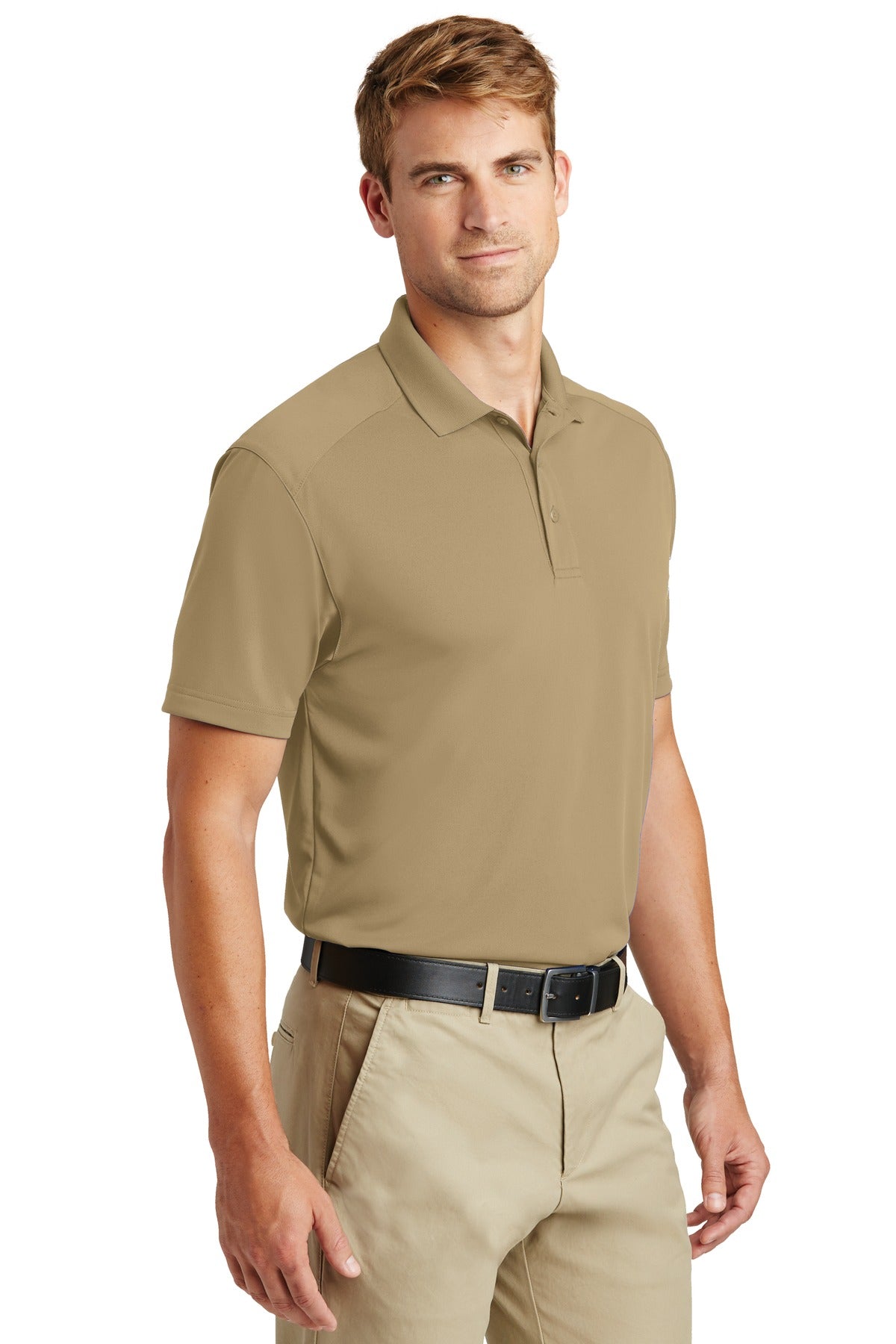 Tan CornerStone Select Lightweight Snag-Proof Polo. CS418