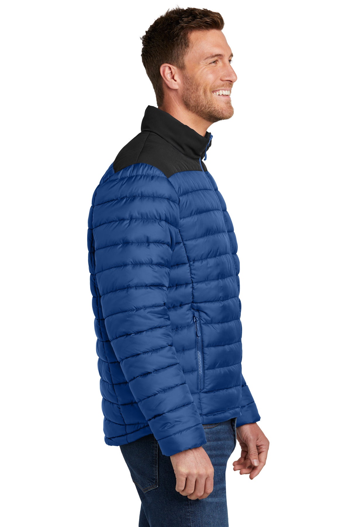 TBlu/DpBlk Port Authority Horizon Puffy Jacket J364