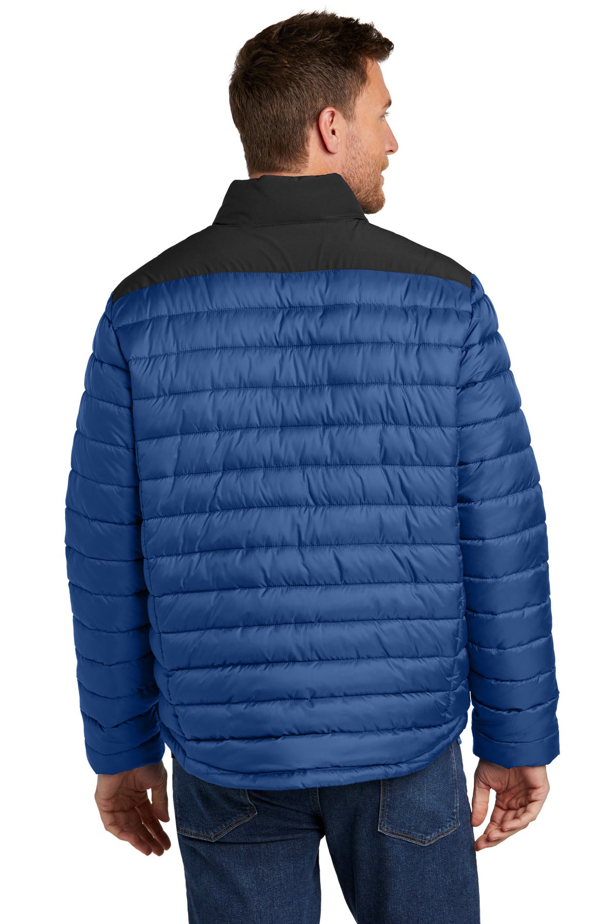 TBlu/DpBlk Port Authority Horizon Puffy Jacket J364