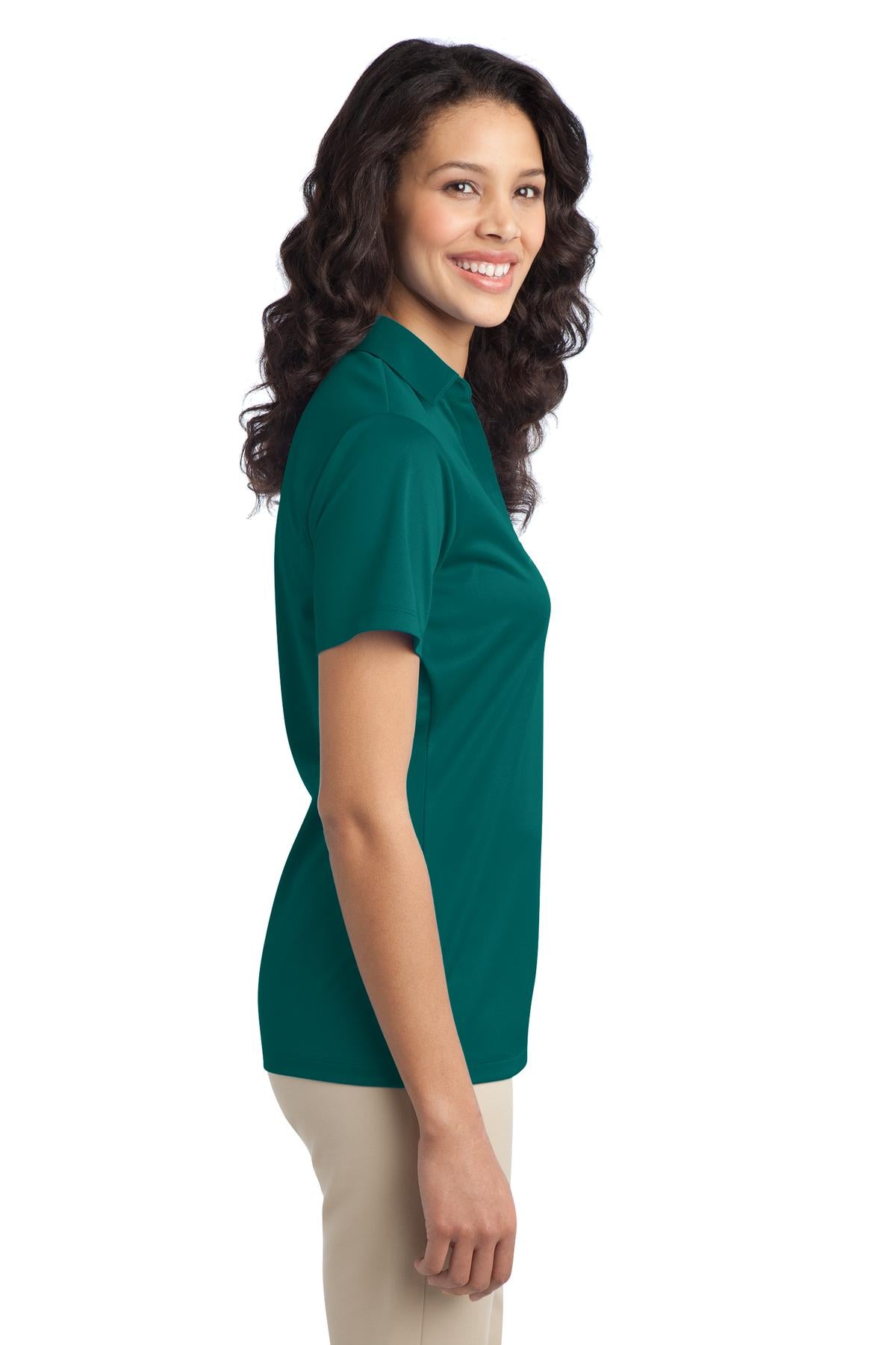Teal Green Port Authority Women's Silk Touch Performance Polo. L540