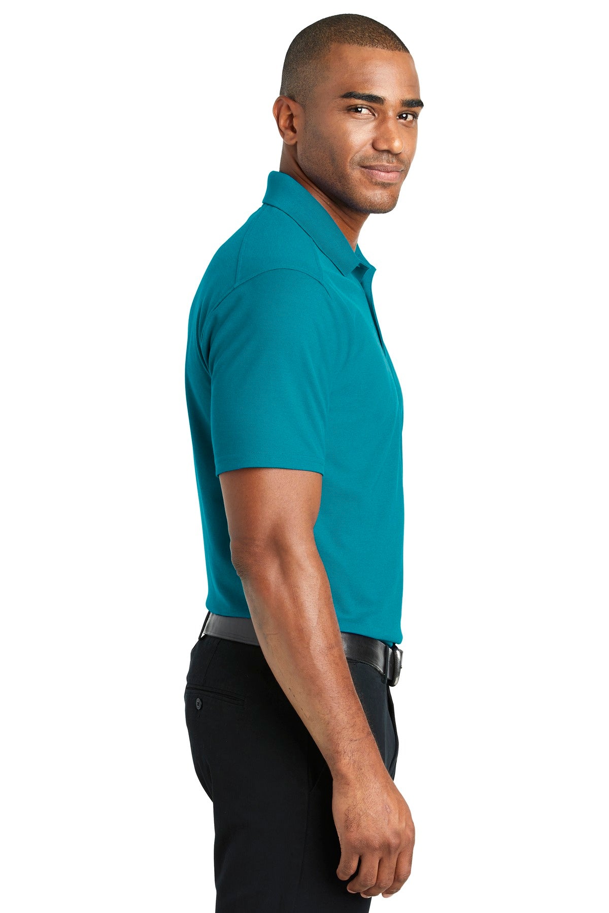 Teal Port Authority EZPerformance Pique Polo. K600