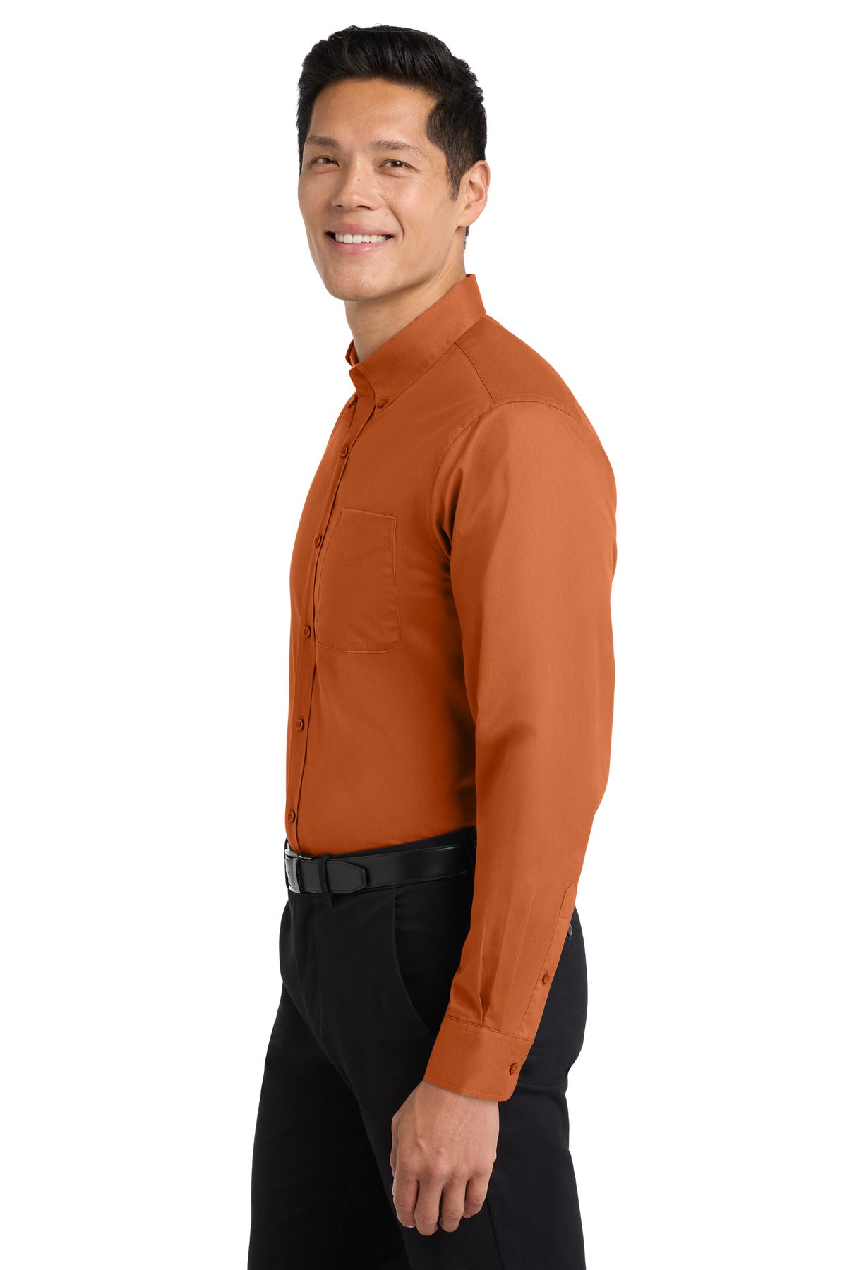 Texas Orange Port Authority Extended Size Long Sleeve Easy Care Shirt S608ES