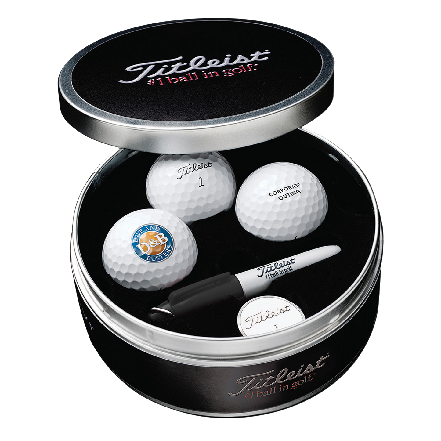 Black Titleist® Pro V1 Golf Ball Tin