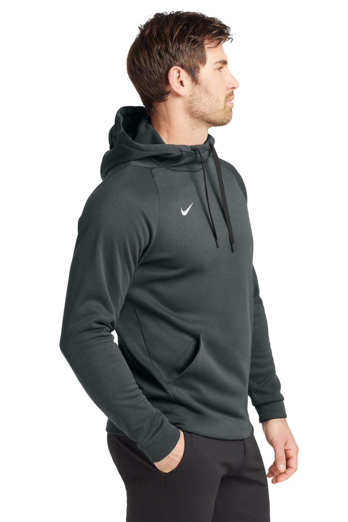 Tm Anthracite Nike Therma-FIT Pullover Fleece Hoodie CN9473