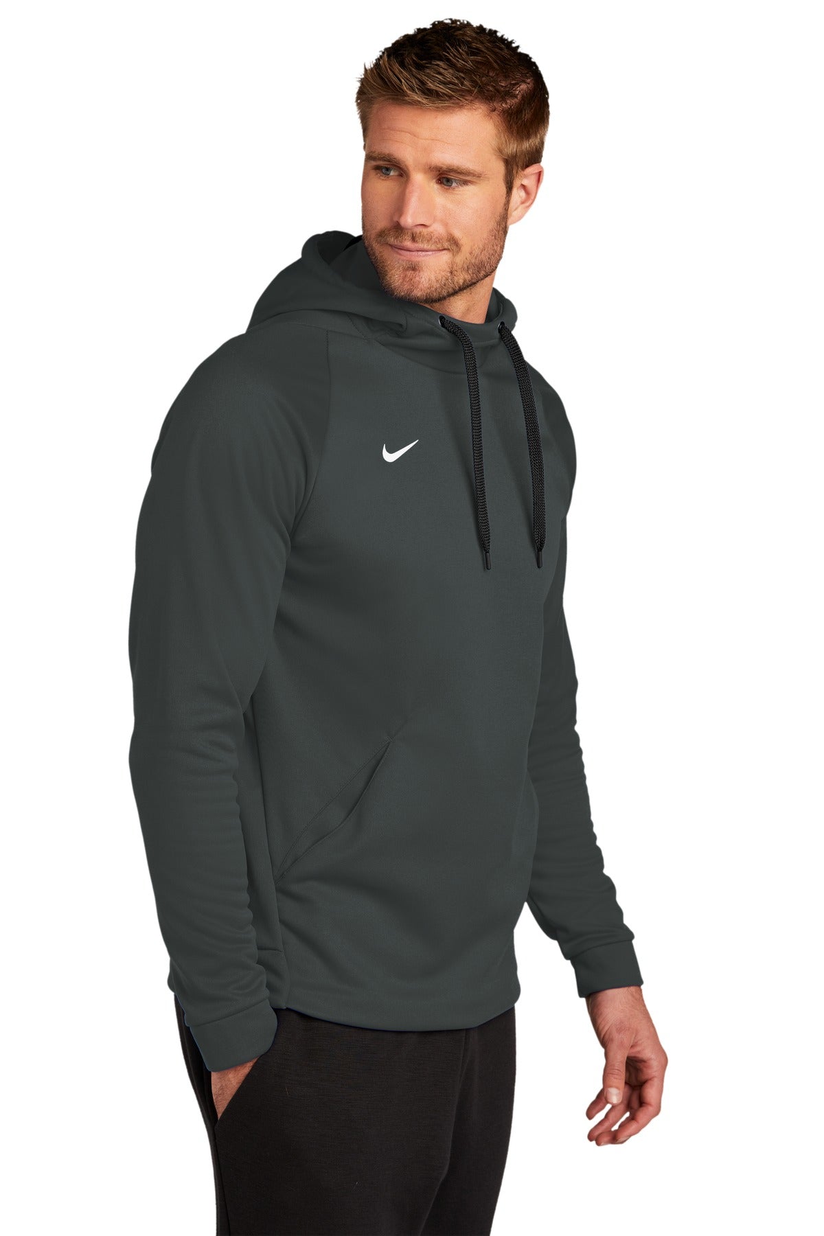 Tm Anthracite Nike Therma-FIT Pullover Fleece Hoodie CN9473