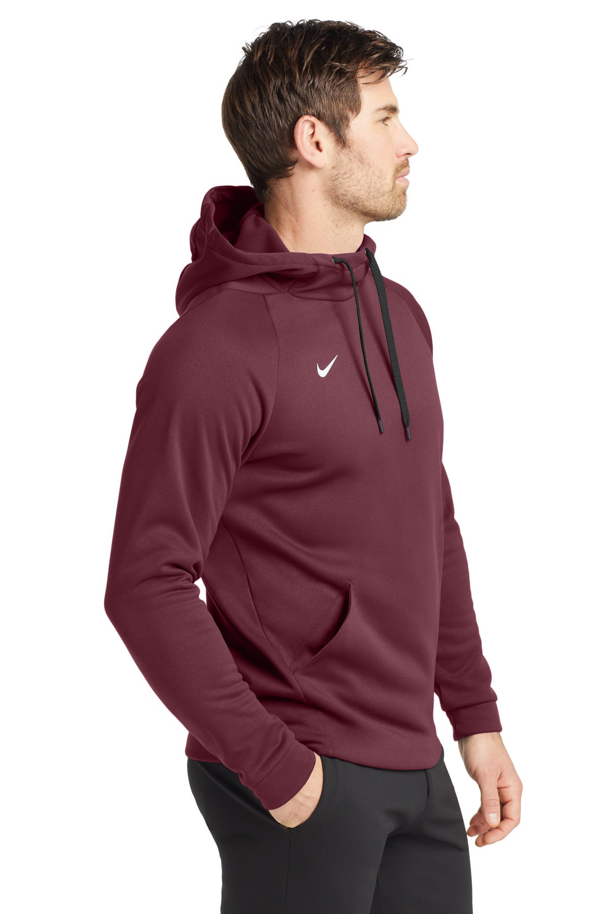 Tm Dark Maroon Nike Therma-FIT Pullover Fleece Hoodie CN9473