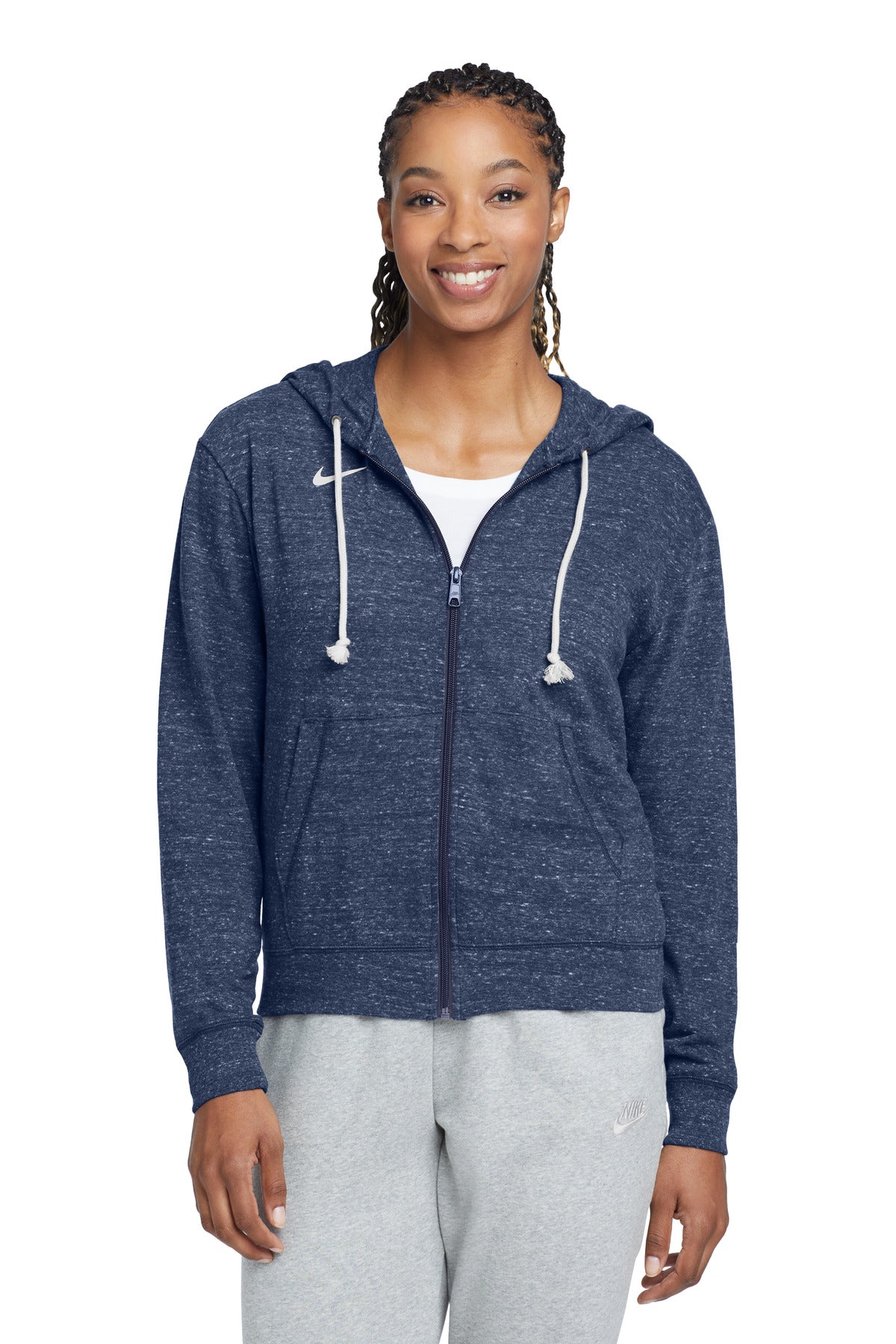 Tm Navy Nike Women's Gym Vintage Full-Zip Hoodie CN9402