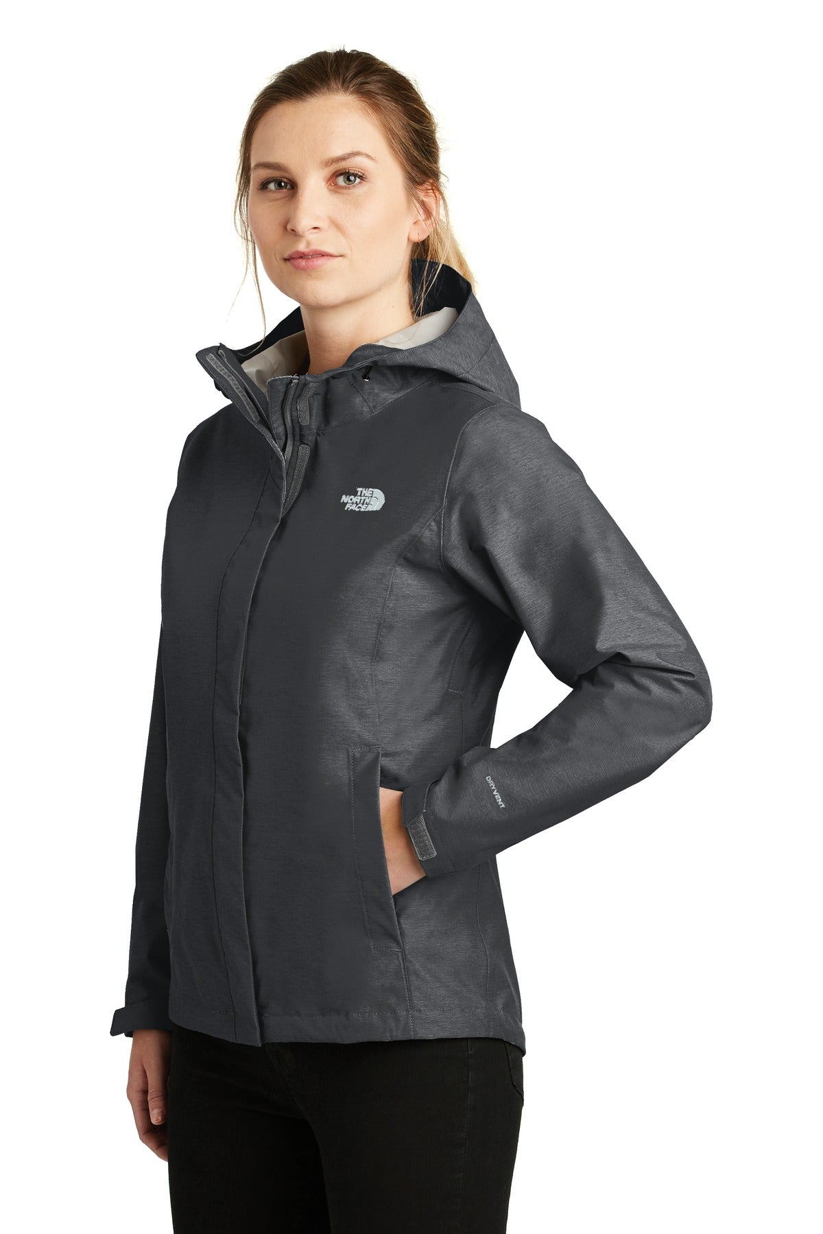 TNF Dk Grey He The North Face Women's DryVent Rain Jacket. NF0A3LH5