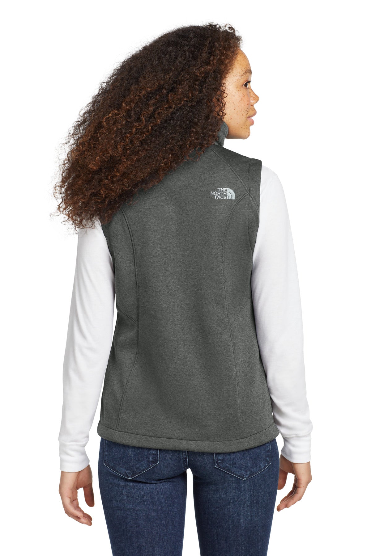 TNF Dk Grey He The North Face Women's Ridgewall Soft Shell Vest. NF0A3LH1