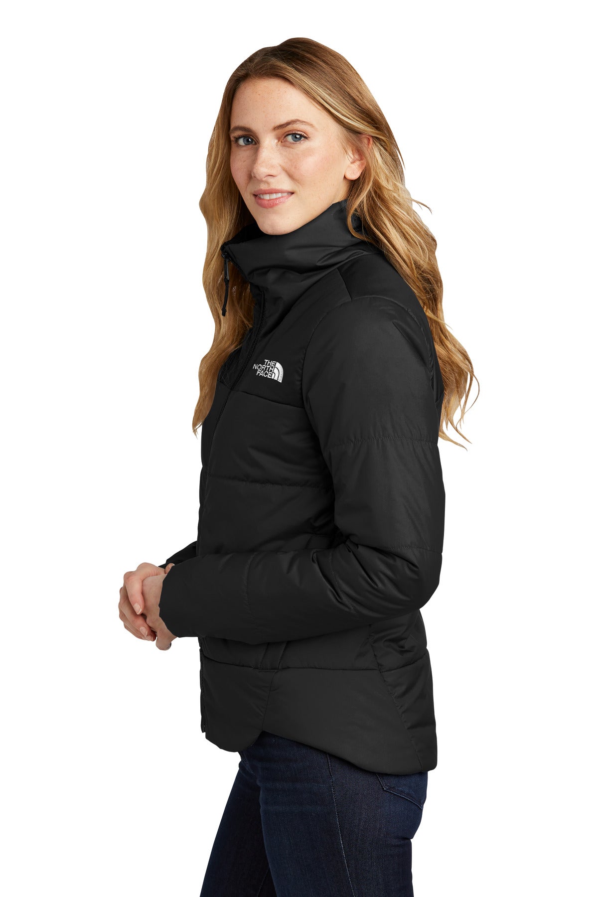 TNFBlack The North Face Women's Chest Logo Everyday Insulated Jacket NF0A7V6K