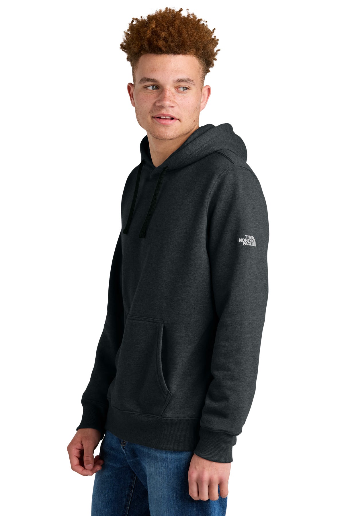 TNFBlkHthr The North Face Sleeve Logo Pullover Hoodie NF0A8AU0