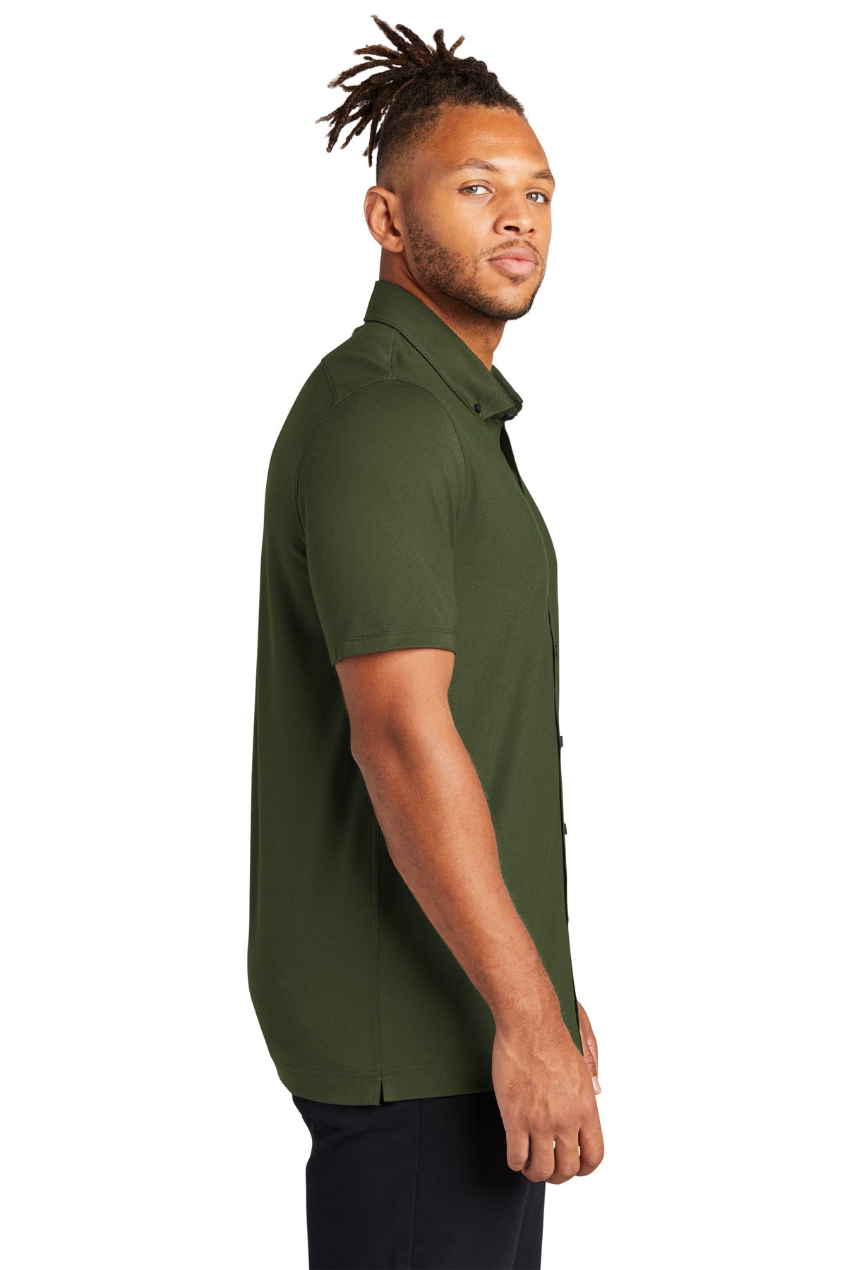 TownsendGn Mercer+Mettle Stretch Pique Full-Button Polo MM1006