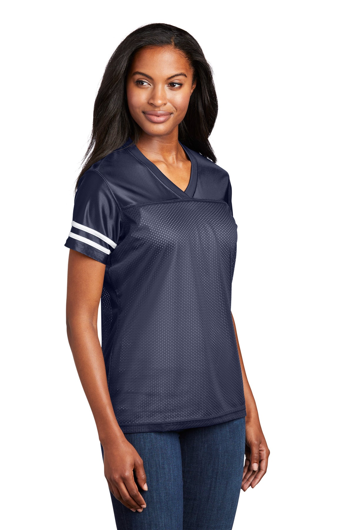 Tr Navy/White Sport-Tek Women's PosiCharge Replica Jersey. LST307