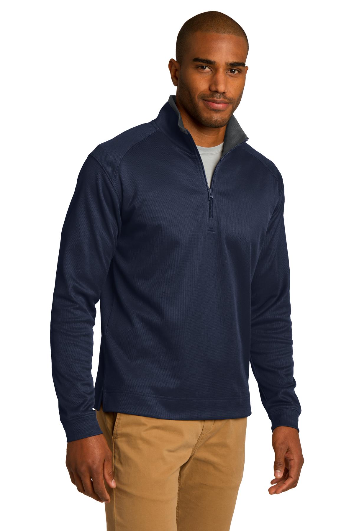 Tr Nvy/Iron Gy Port Authority Vertical Texture 1/4-Zip Pullover. K805