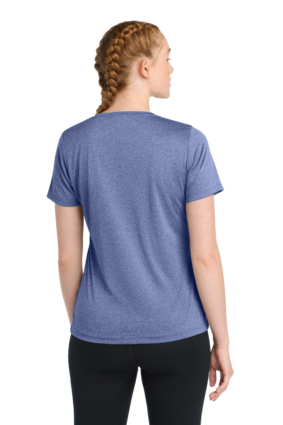 Tr Royal Hthr Sport-Tek Women's Heather Contender Scoop Neck Tee. LST360