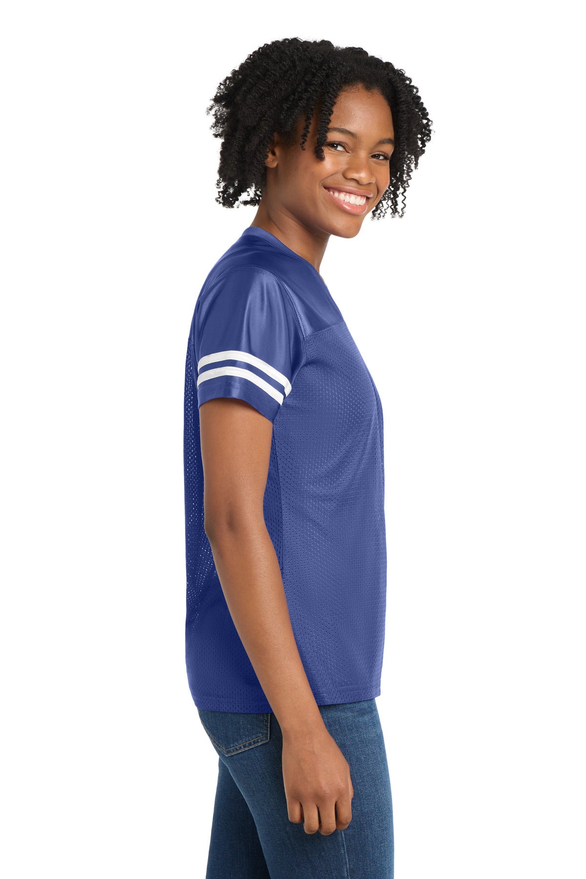 Tr Royal/White Sport-Tek Women's PosiCharge Replica Jersey. LST307