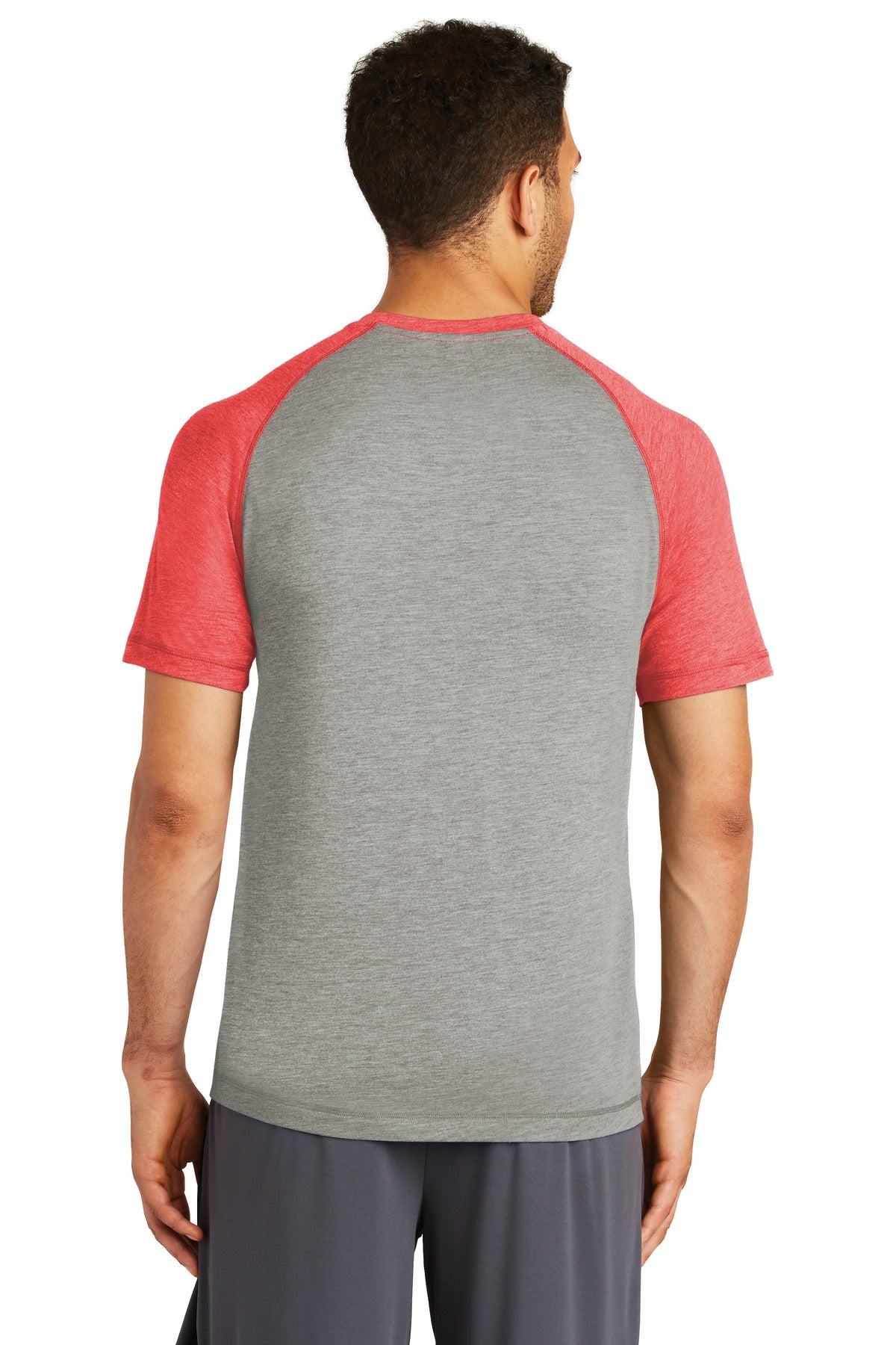 Tr Royl He/LGH Sport-Tek PosiCharge Tri-Blend Wicking Raglan Tee. ST400