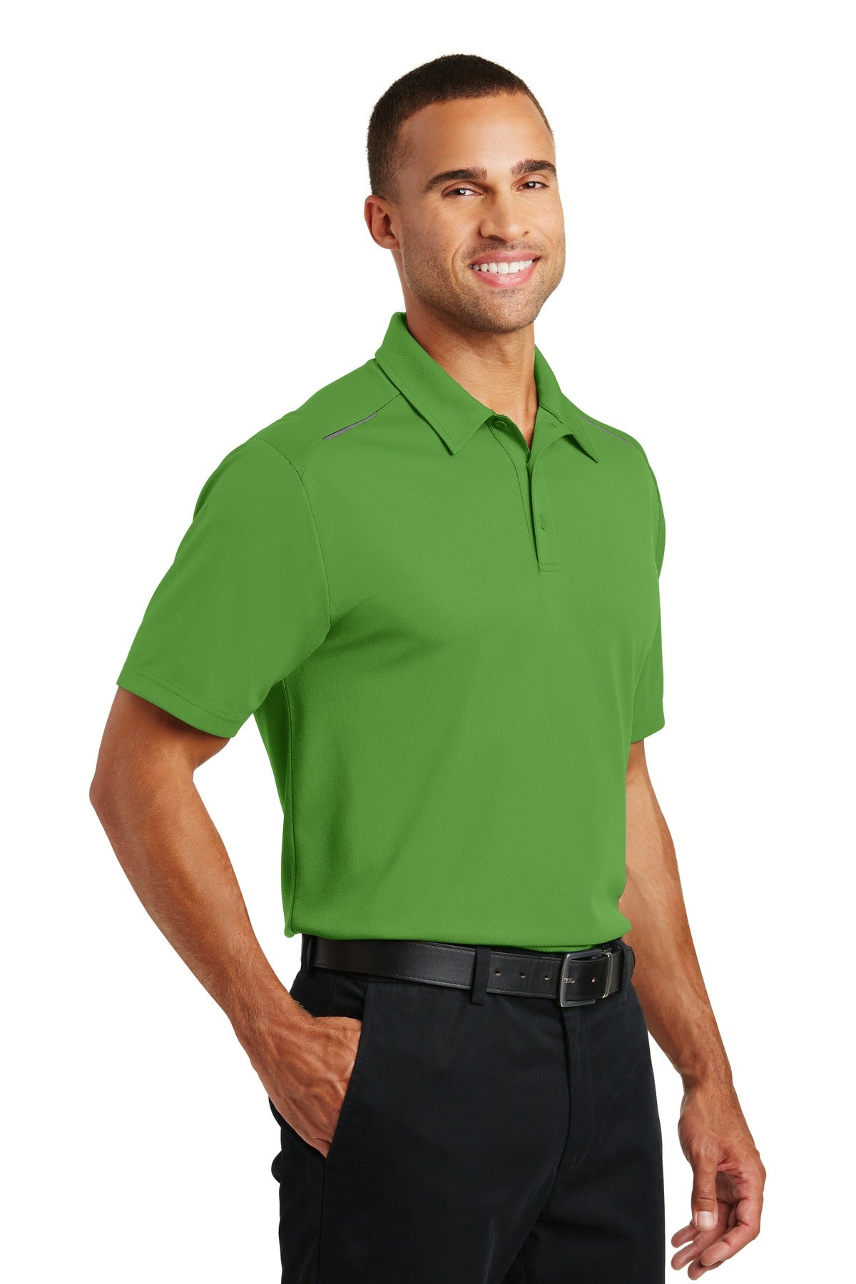 Treetop Green Port Authority Pinpoint Mesh Polo. K580