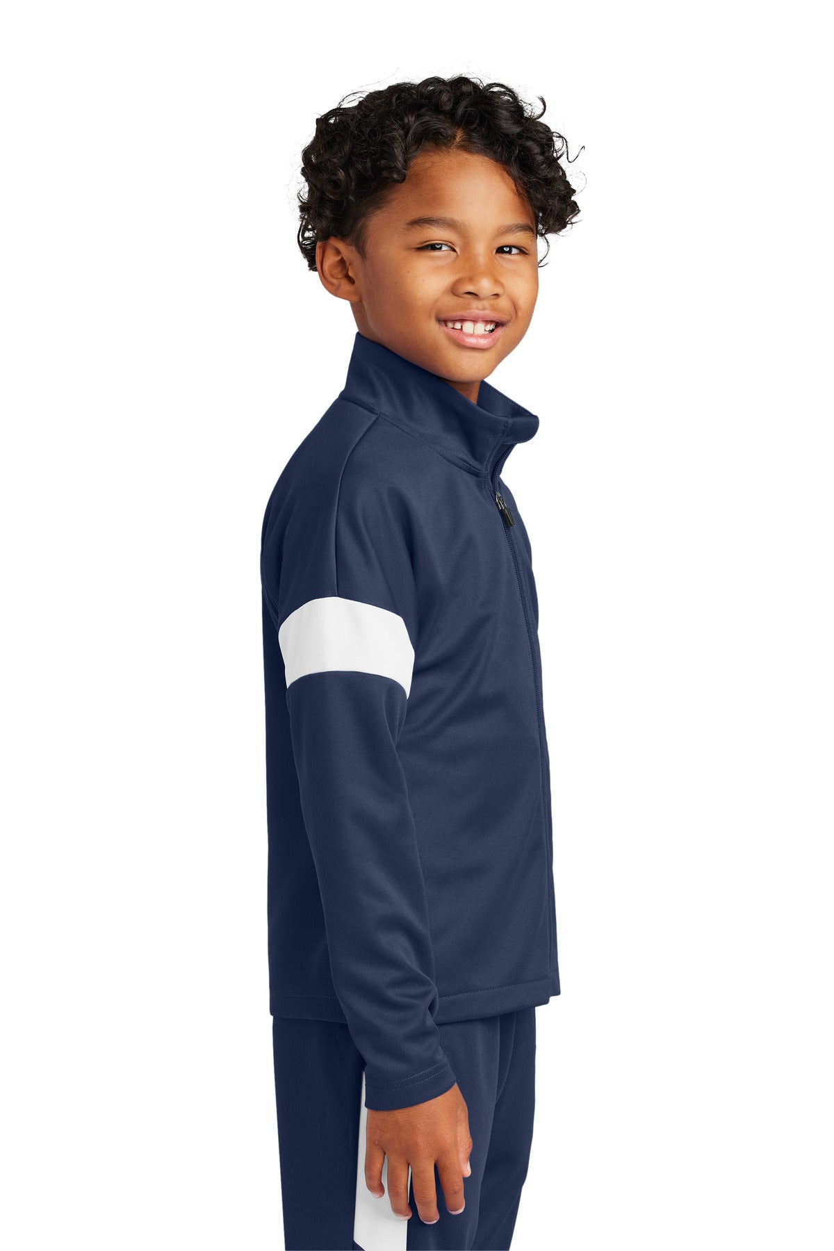 TrNv/White Sport-Tek Youth Travel Full-Zip Jacket YST800