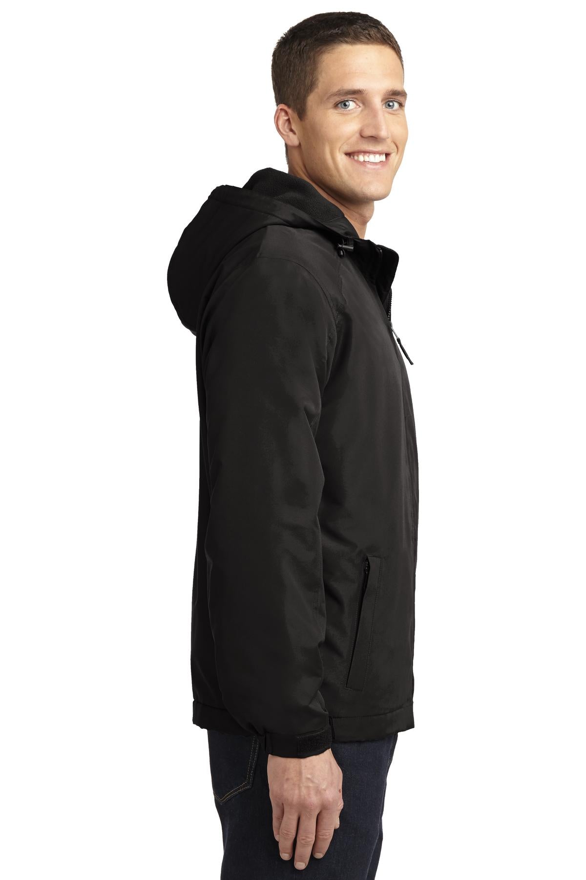 True Black Port Authority Hooded Charger Jacket. J327