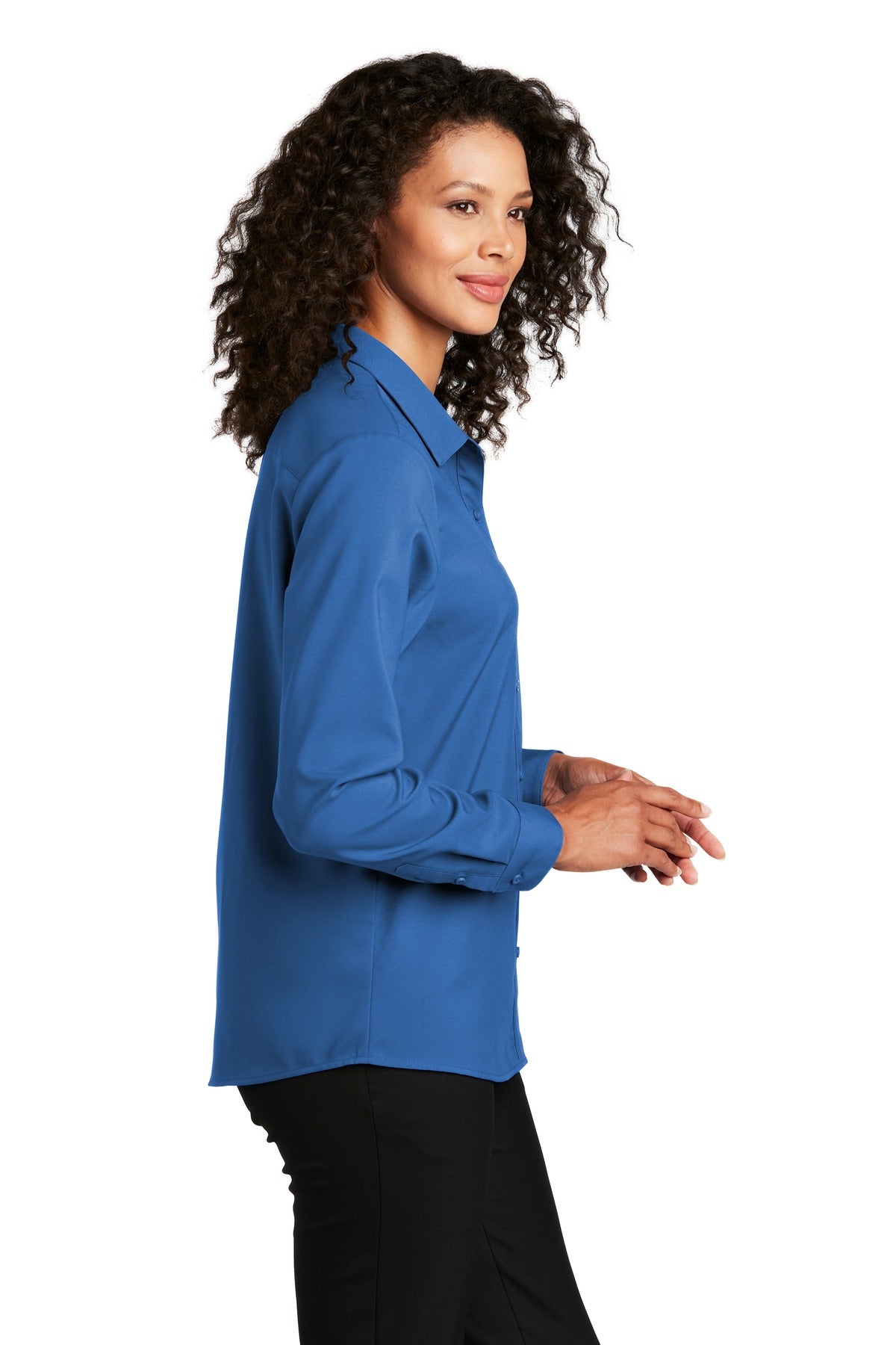 True Blue Port Authority Women's Long Sleeve Performance Staff Shirt LW401