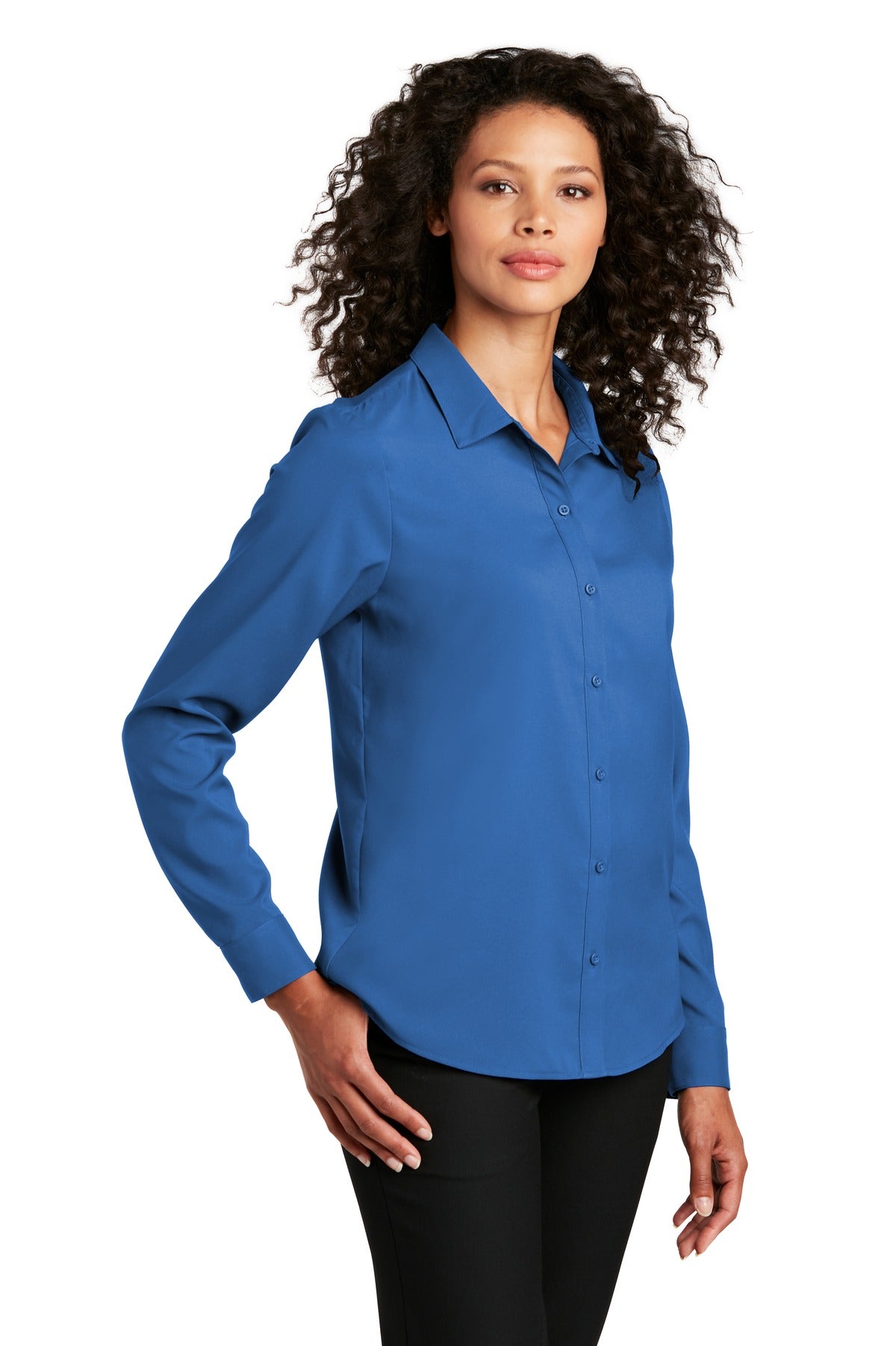 True Blue Port Authority Women's Long Sleeve Performance Staff Shirt LW401
