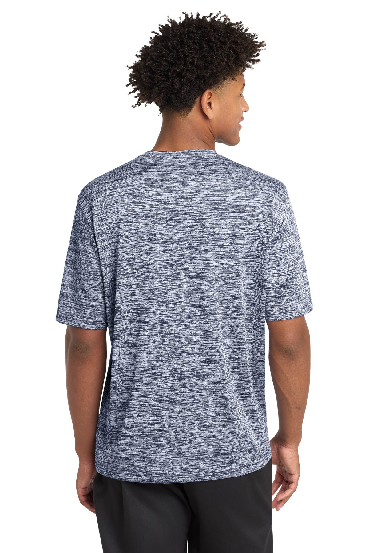 True Navy Elec Sport-Tek PosiCharge Electric Heather Tee. ST390