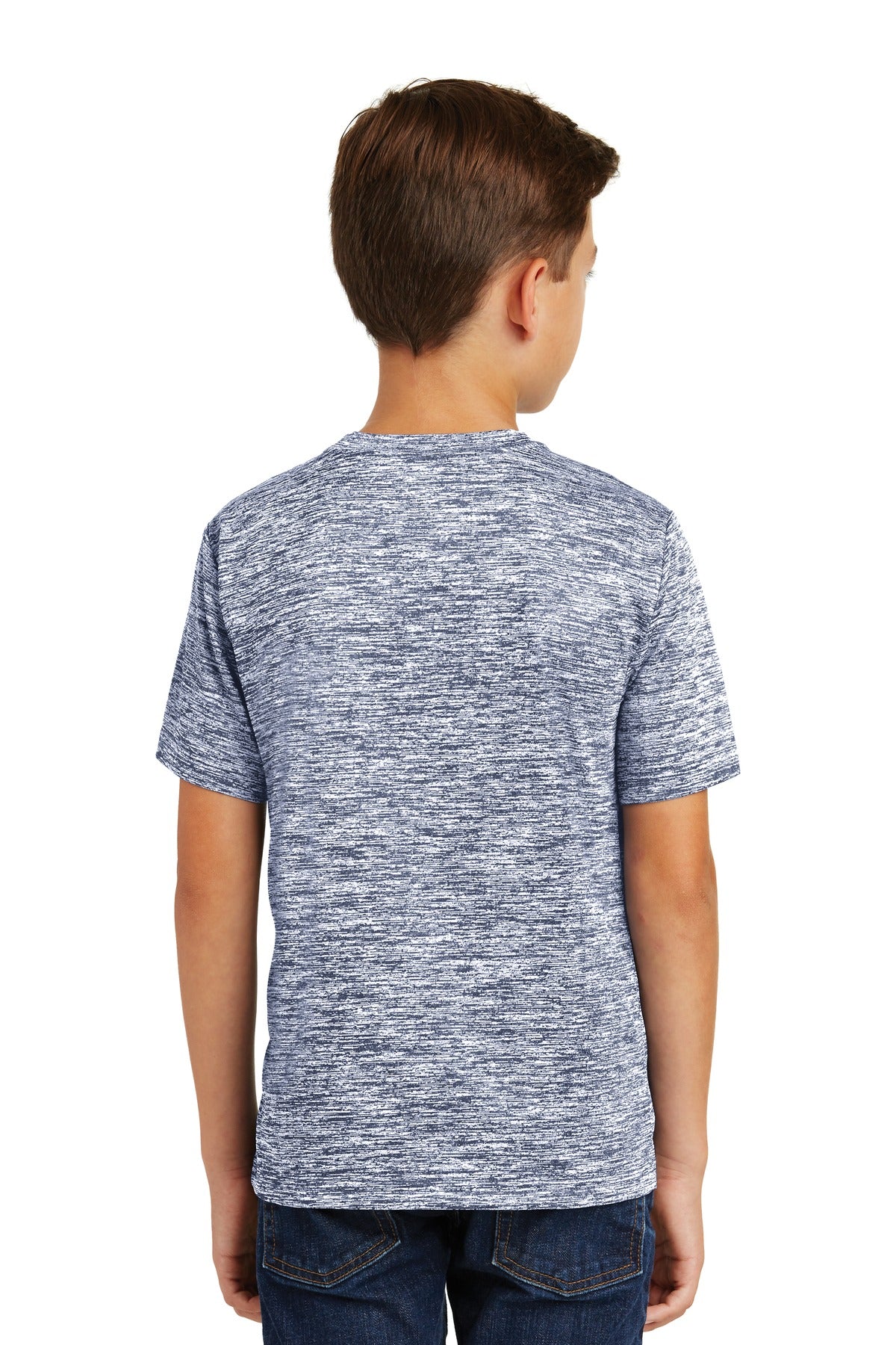 True Navy Elec Sport-Tek Youth PosiCharge Electric Heather Tee. YST390