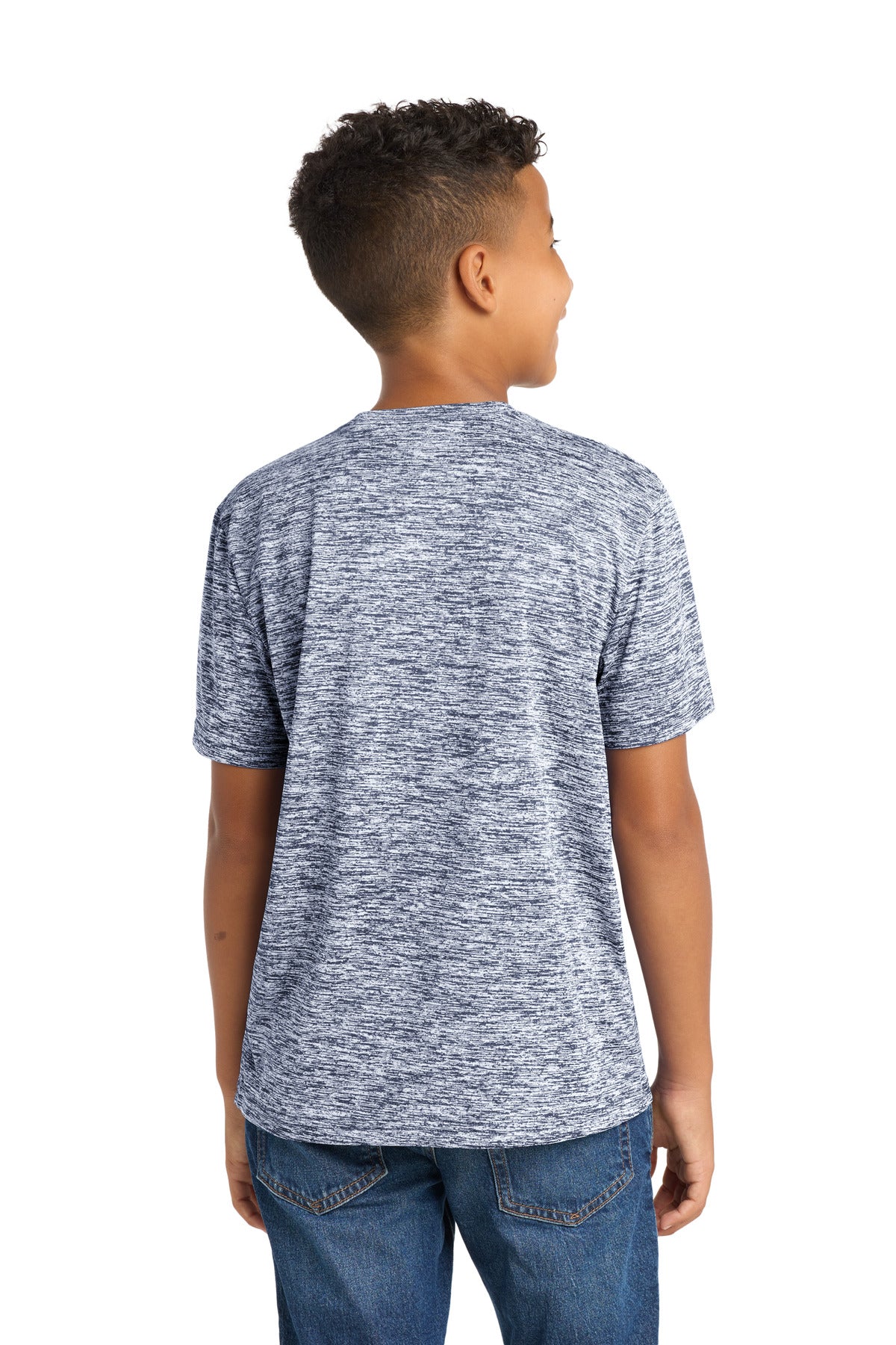 True Navy Elec Sport-Tek Youth PosiCharge Electric Heather Tee. YST390