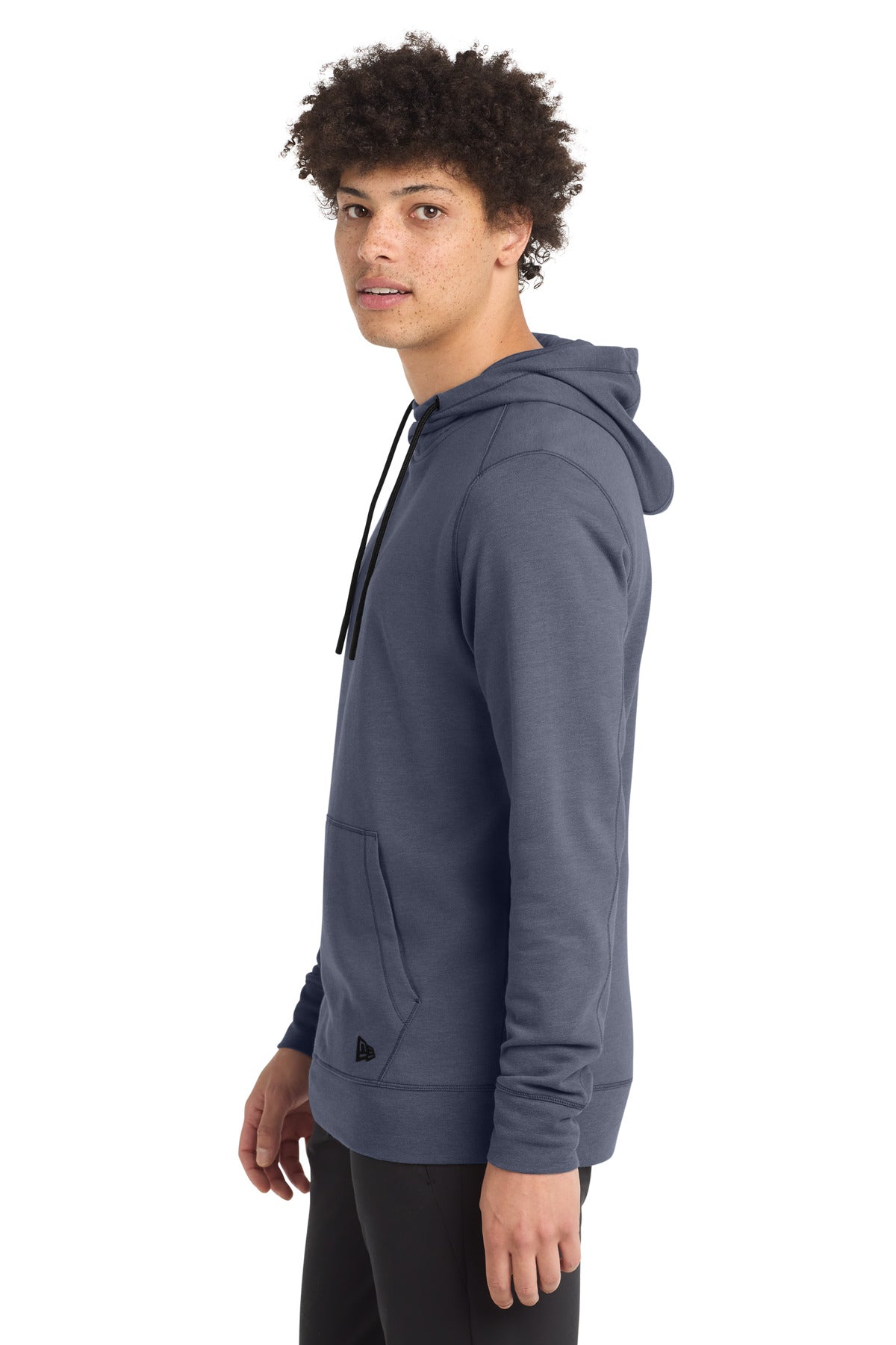 True Navy Hthr New Era Tri-Blend Fleece Pullover Hoodie. NEA510
