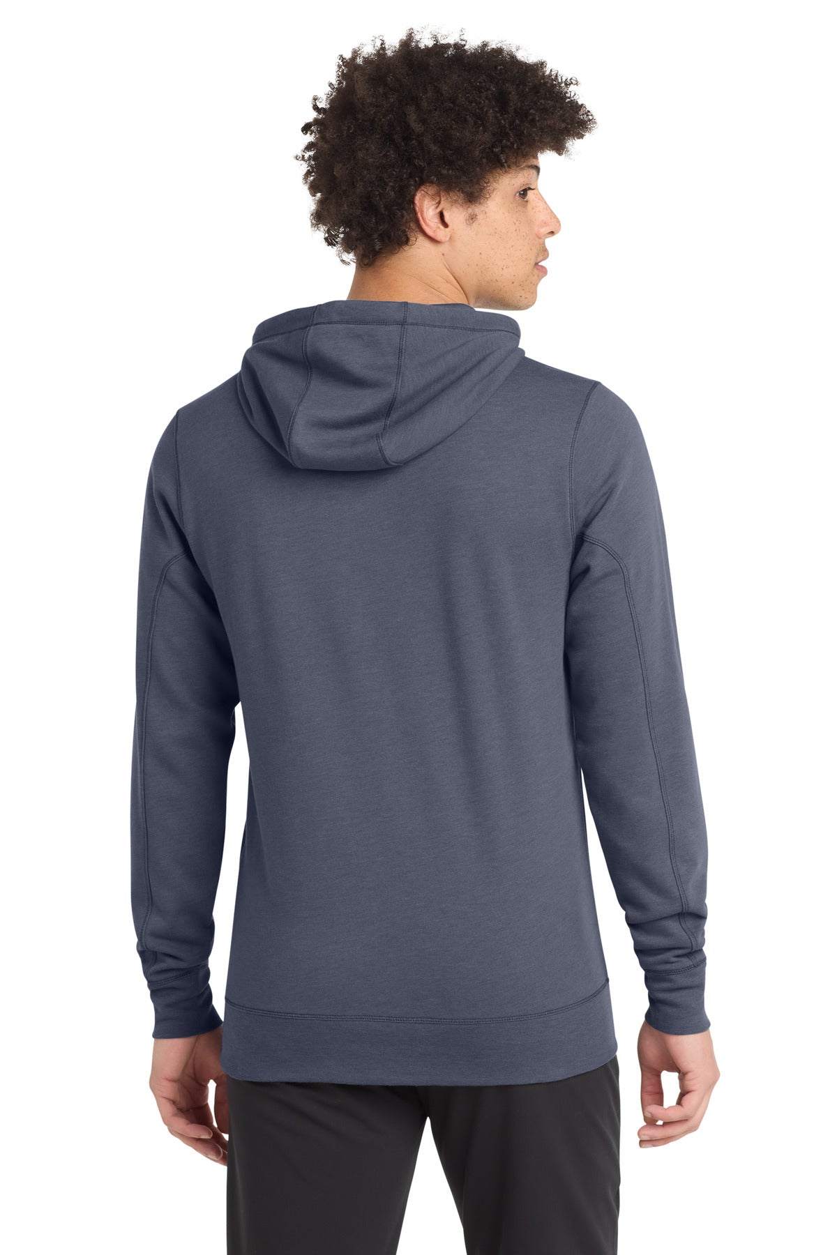 True Navy Hthr New Era Tri-Blend Fleece Pullover Hoodie. NEA510