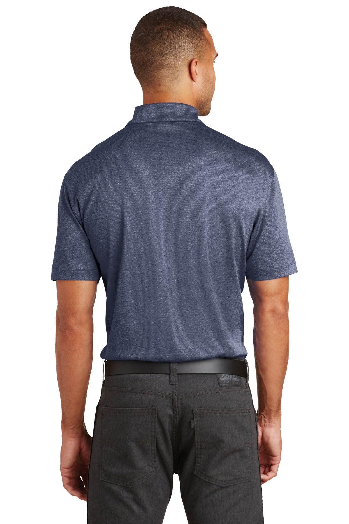 True Navy Hthr Port Authority Trace Heather Polo. K576