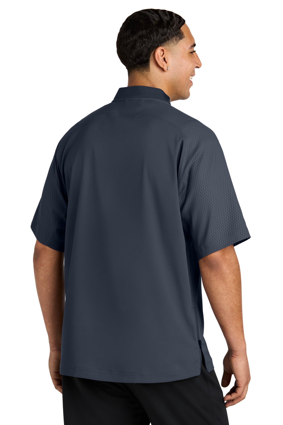 True Navy New Era Cage Short Sleeve 1/4-Zip Jacket. NEA600