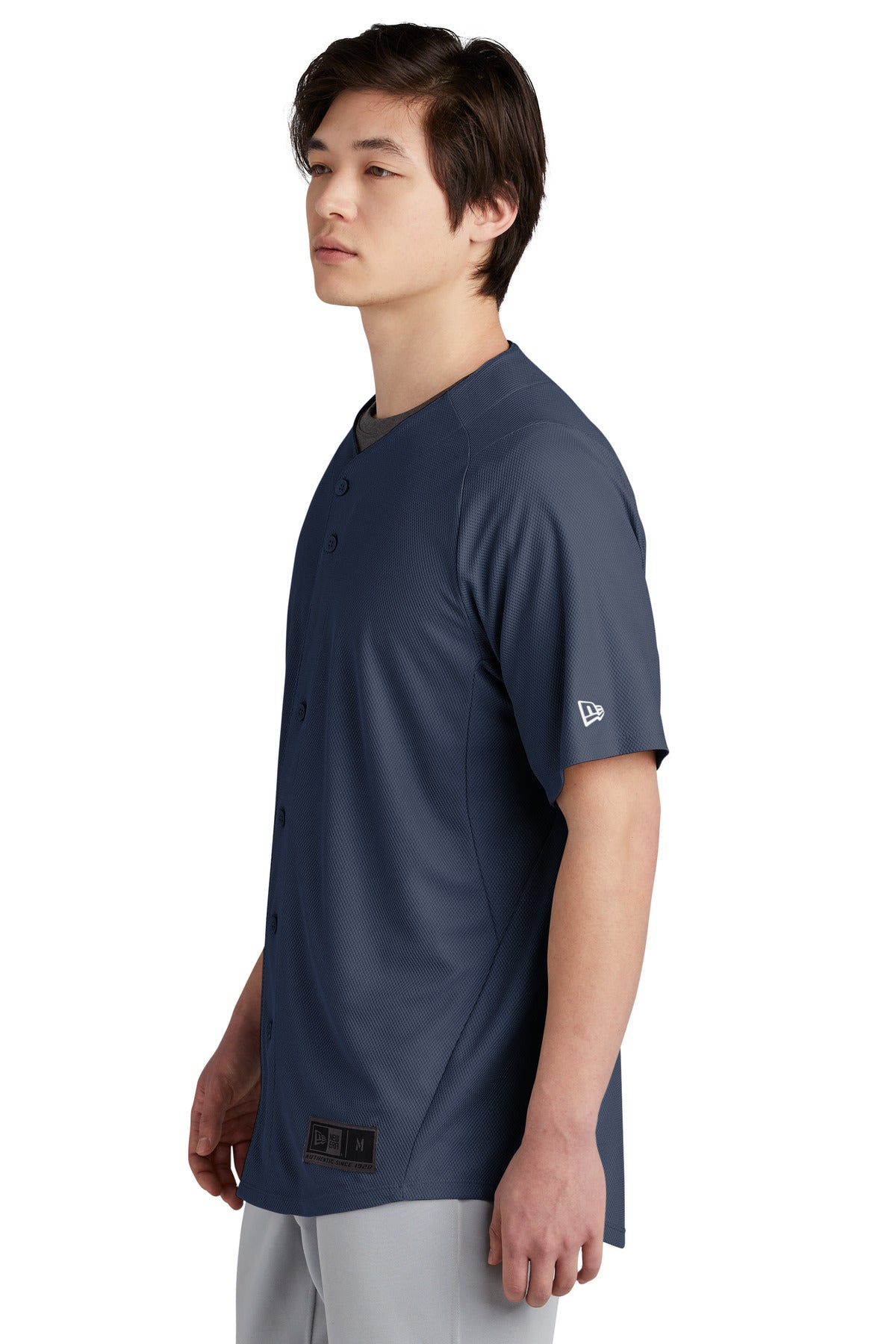 True Navy New Era Diamond Era Full-Button Jersey. NEA220