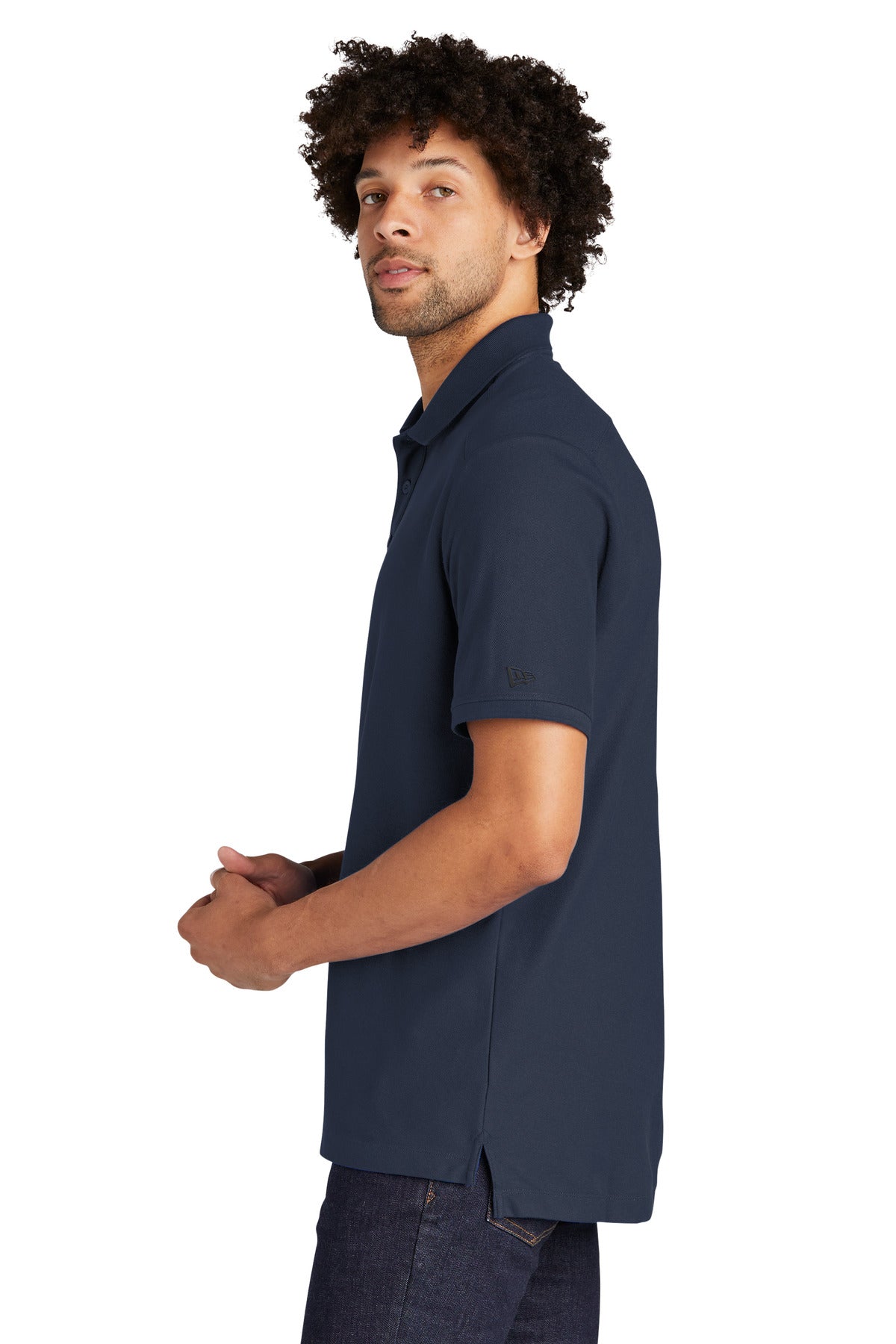 True Navy New Era Venue Home Plate Polo. NEA300