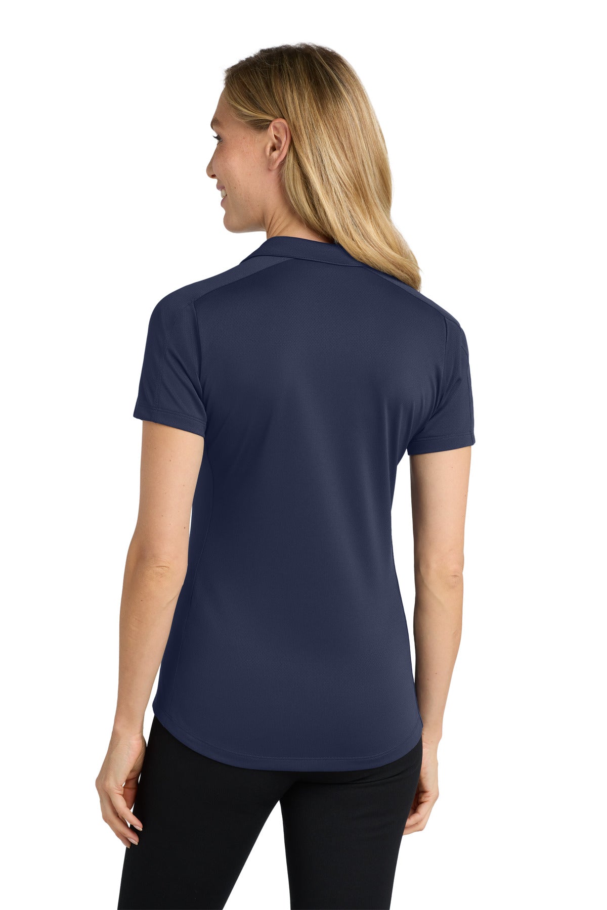 True Navy Port Authority Women's Diamond Jacquard Polo. L569