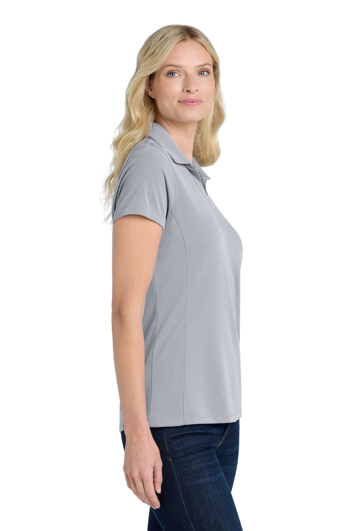 True Navy Port Authority Women's Poly Oxford Pique Polo. LK582
