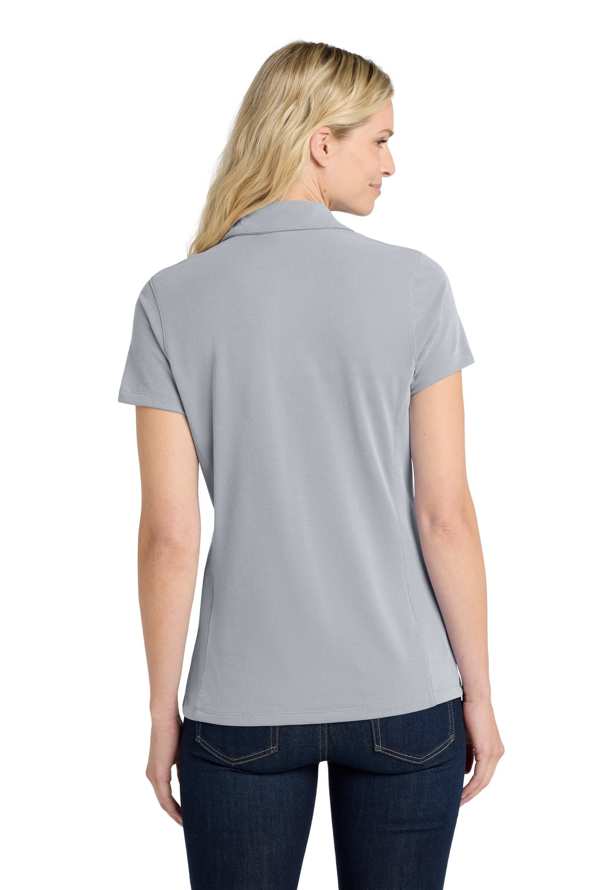 True Navy Port Authority Women's Poly Oxford Pique Polo. LK582