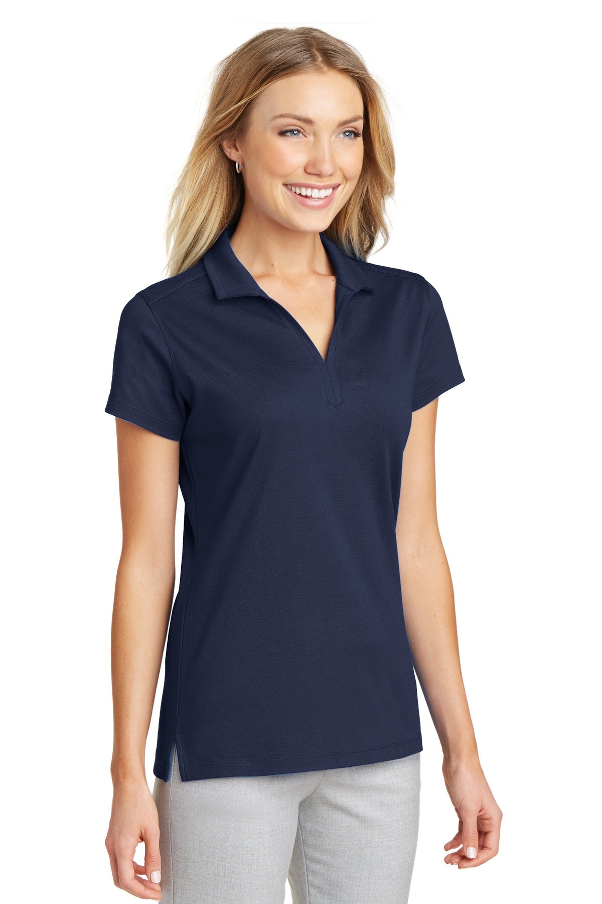 True Navy Port Authority Women's Rapid Dry Mesh Polo. L573
