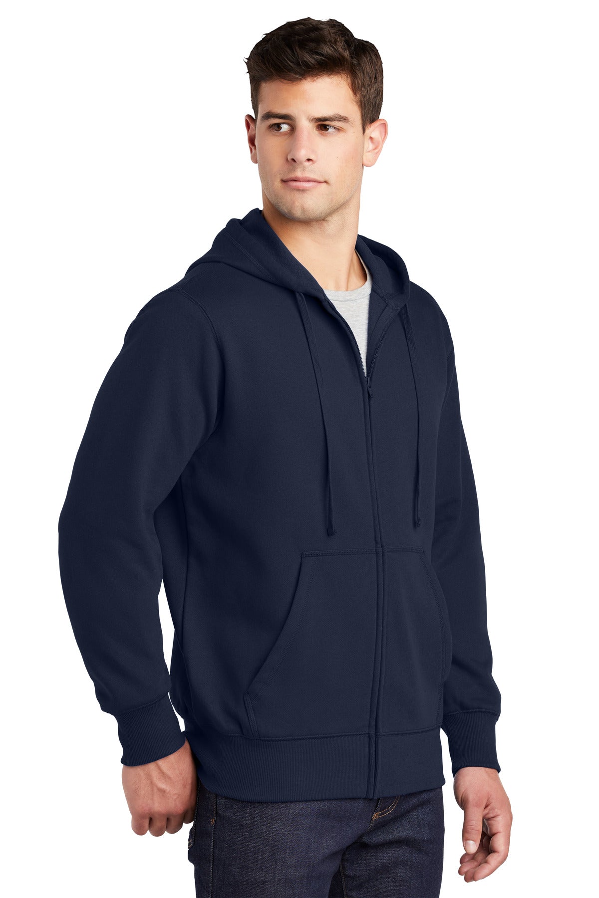 True Navy Sport-Tek Full-Zip Hooded Sweatshirt. ST258