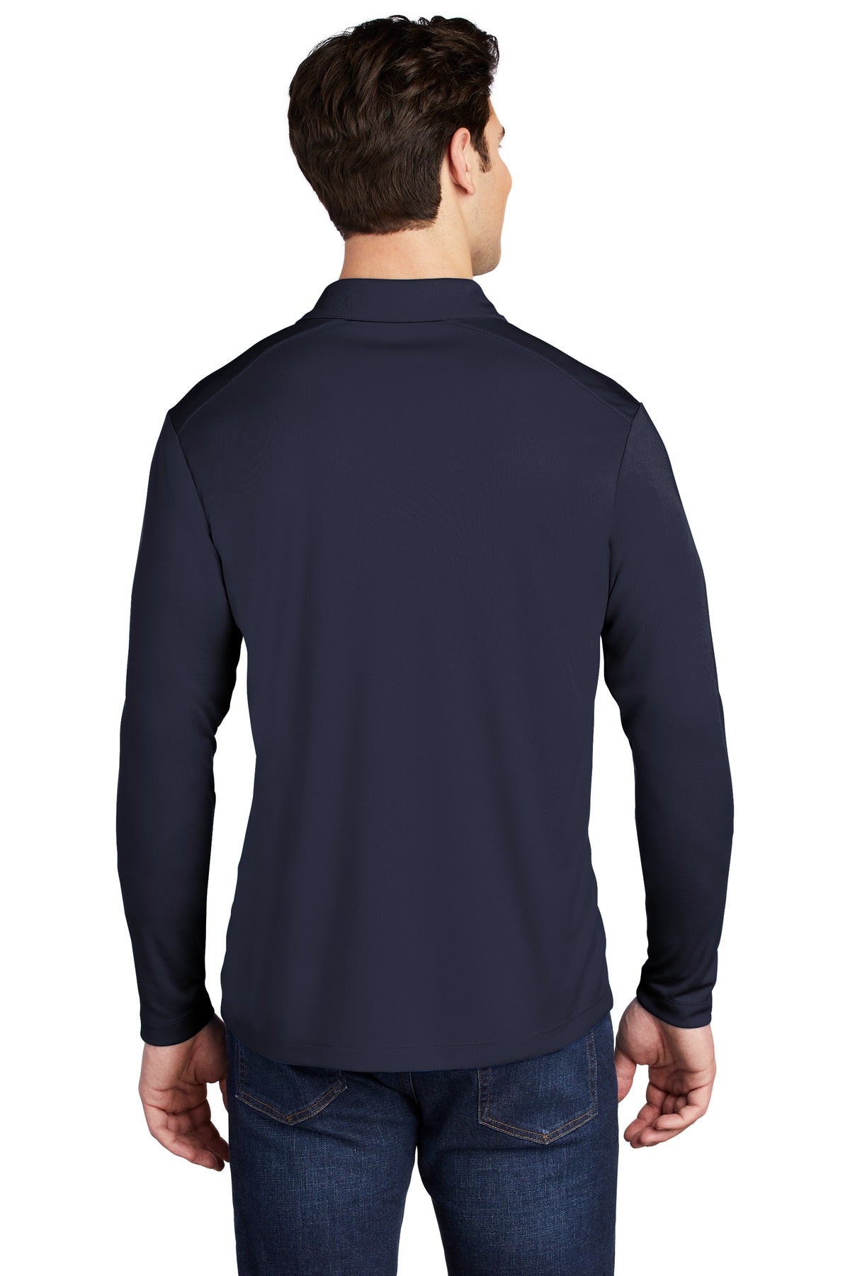 True Navy Sport-Tek Posi-UV Pro Long Sleeve Polo. ST520LS