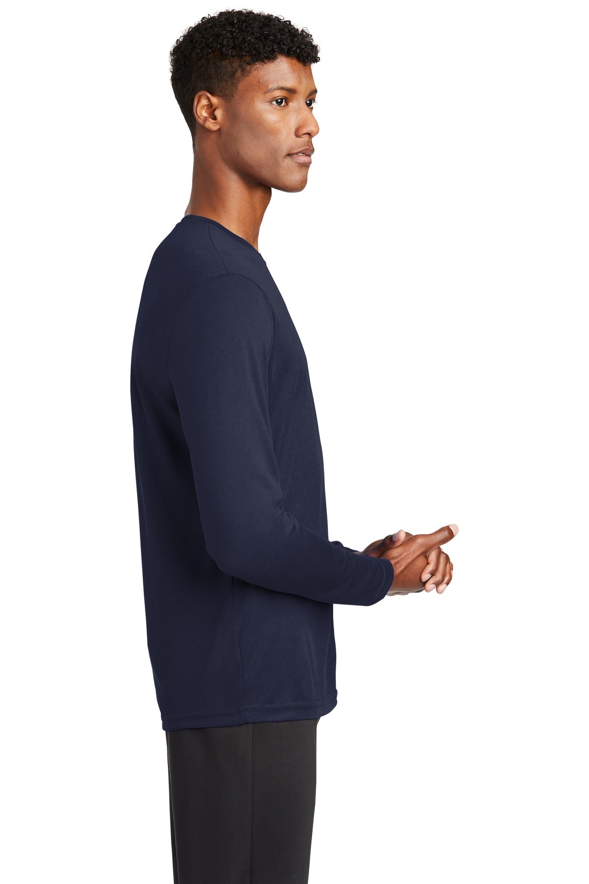 True Navy Sport-Tek PosiCharge RacerMesh Long Sleeve Tee. ST340LS