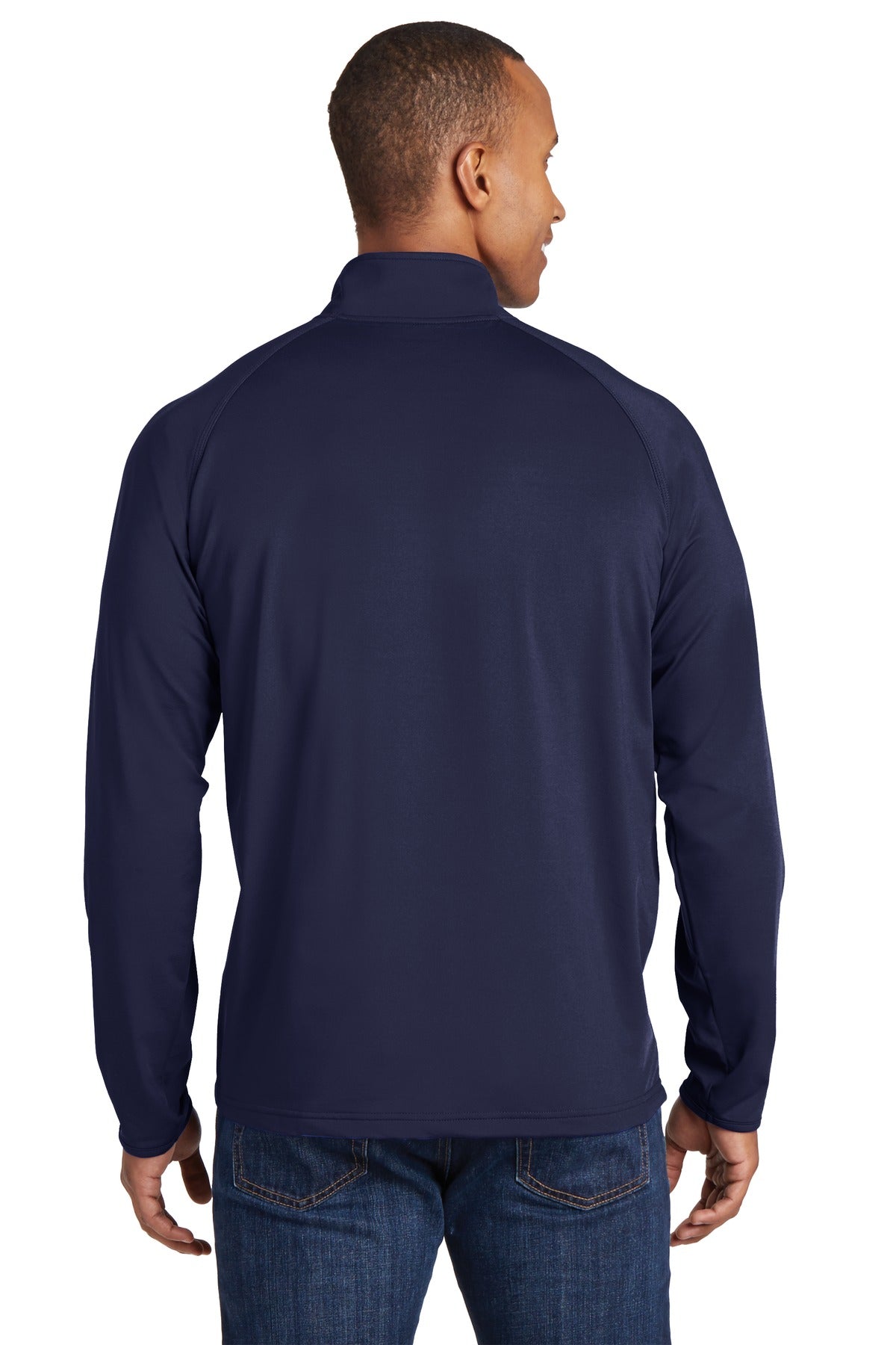 True Navy Sport-Tek Tall Sport-Wick Stretch 1/4-Zip Pullover. TST850