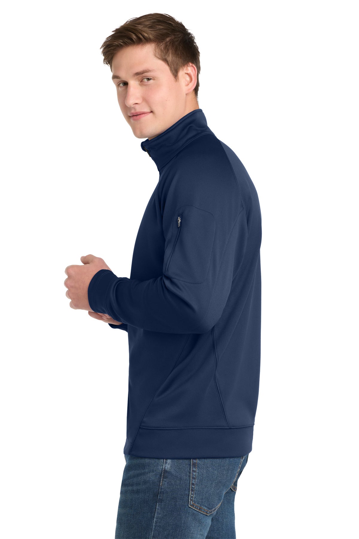 True Navy Sport-Tek Tech Fleece 1/4-Zip Pullover. F247