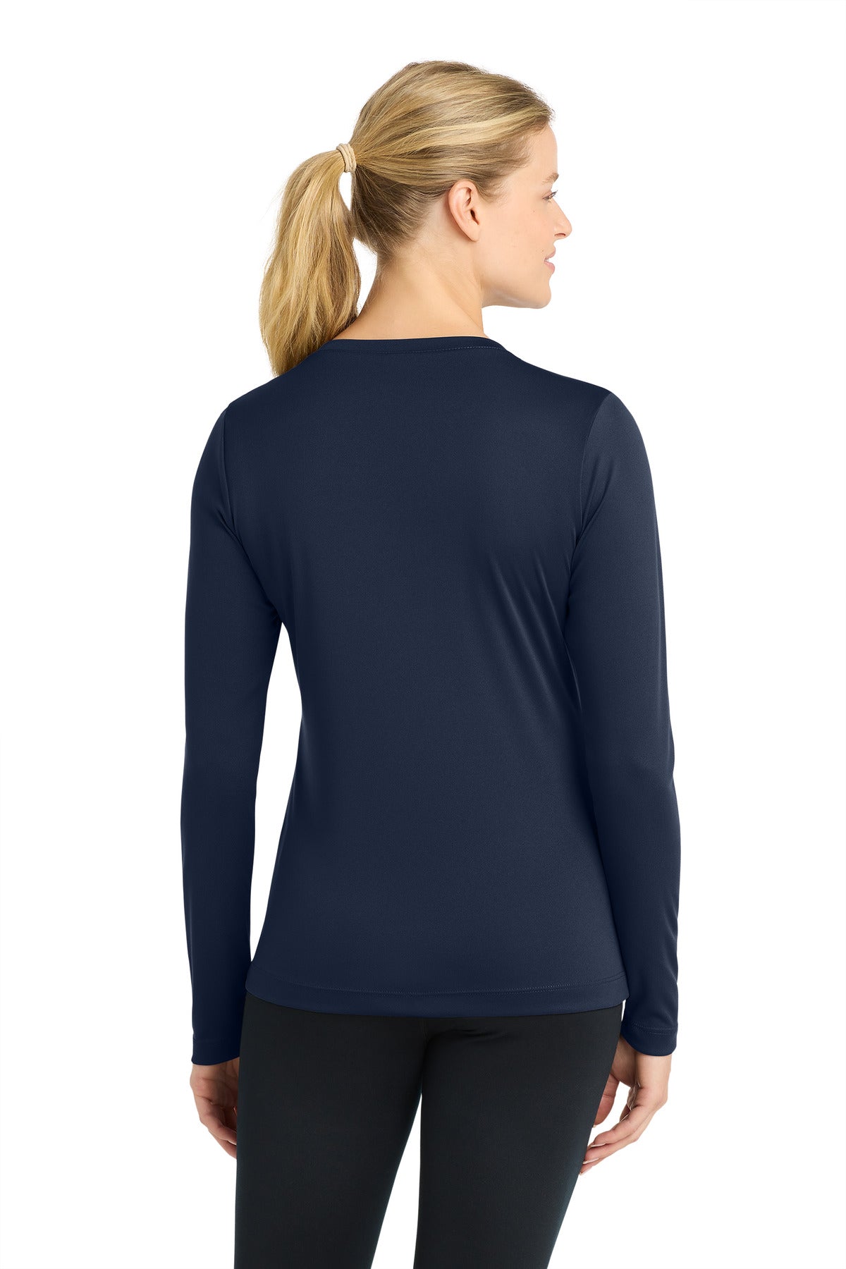 True Navy Sport-Tek Women's Long Sleeve PosiCharge Competitor V-Neck Tee. LST353LS