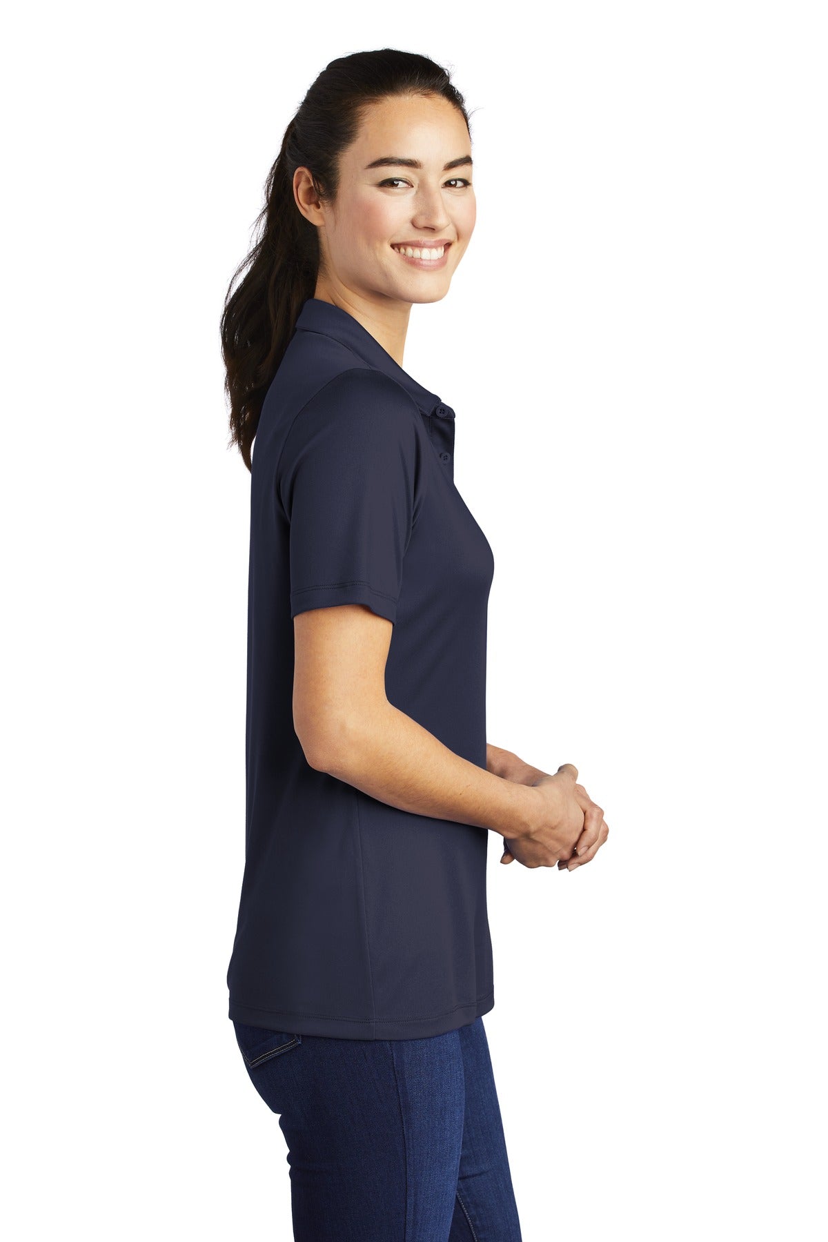 True Navy Sport-Tek Women's Posi-UV Pro Polo. LST520