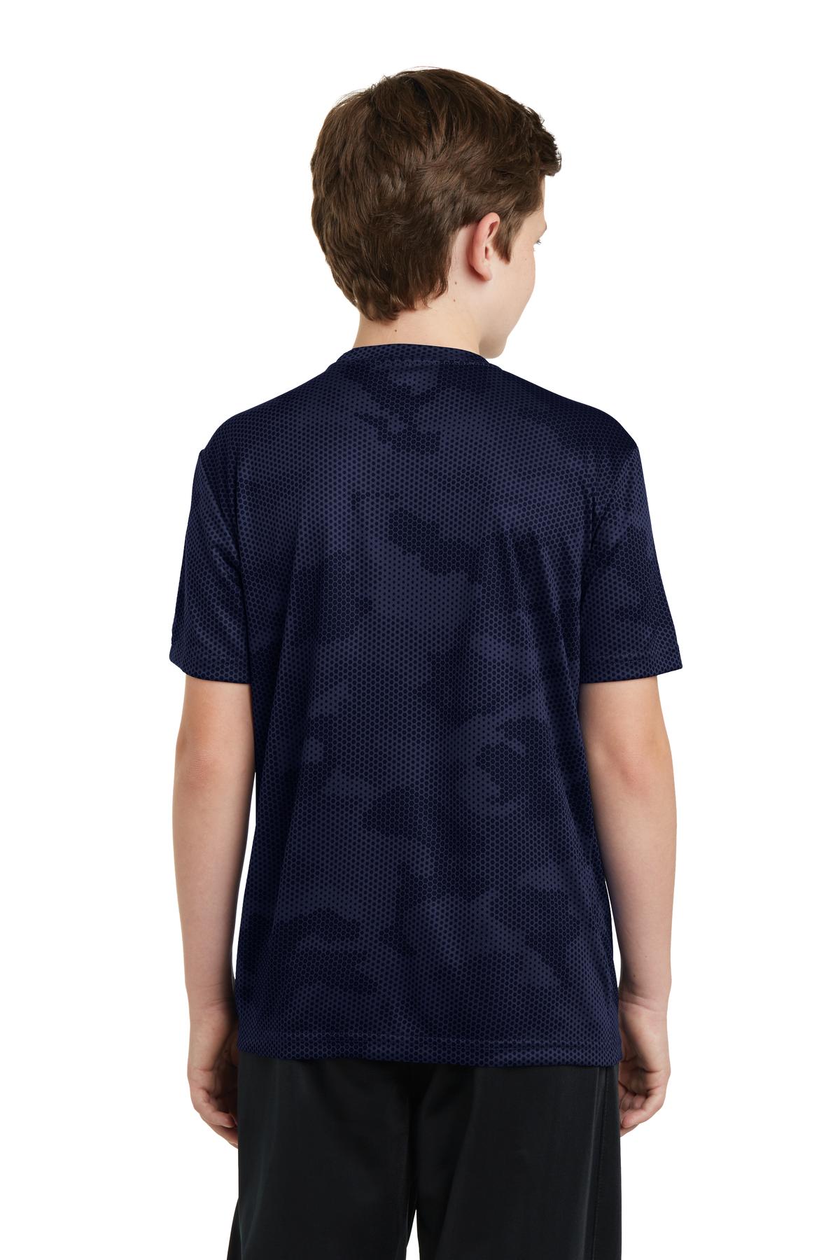 True Navy Sport-Tek Youth CamoHex Tee. YST370