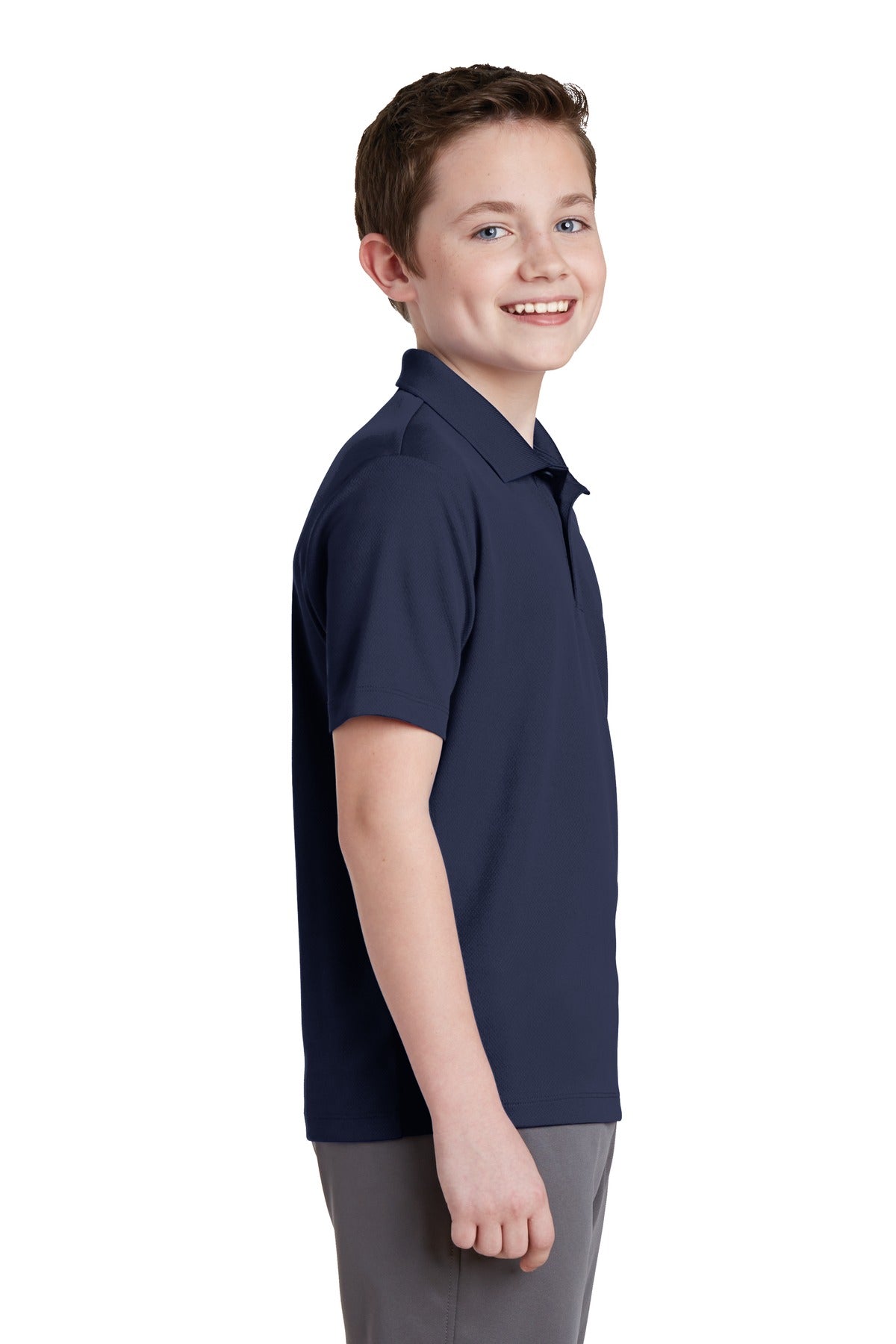 True Navy Sport-Tek Youth PosiCharge RacerMesh Polo. YST640